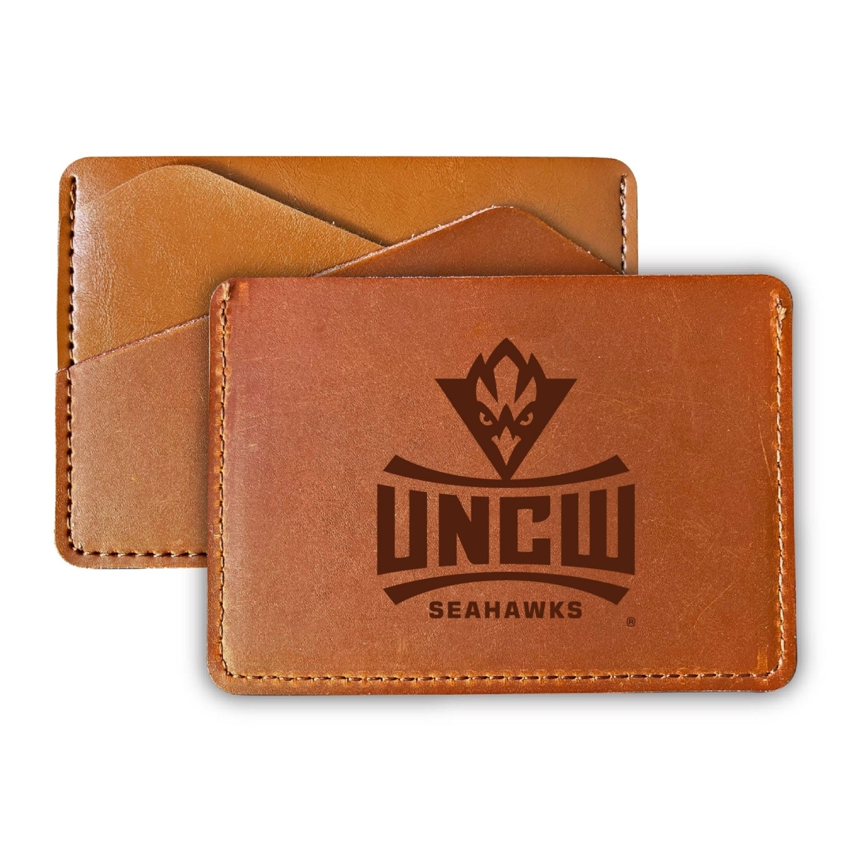 North Carolina Wilmington Seahawks College Leather Card Holder Wallet