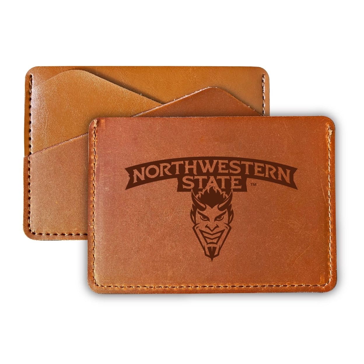Northwestern State Demons College Leather Card Holder Wallet