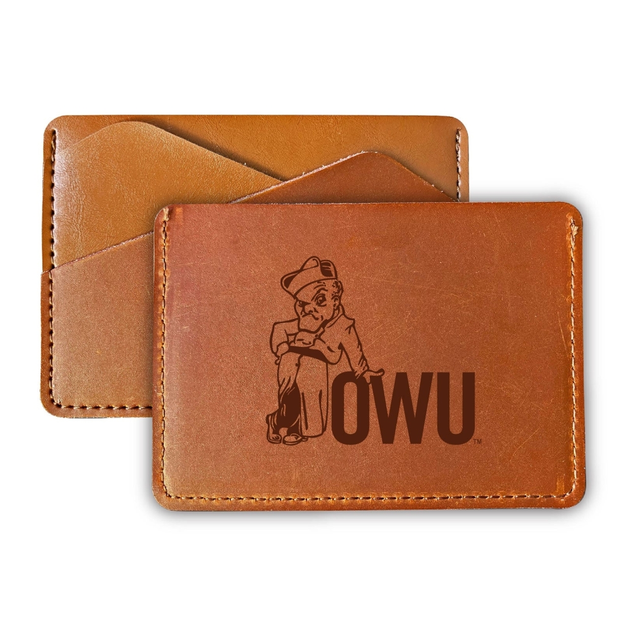 Ohio Wesleyan University College Leather Card Holder Wallet