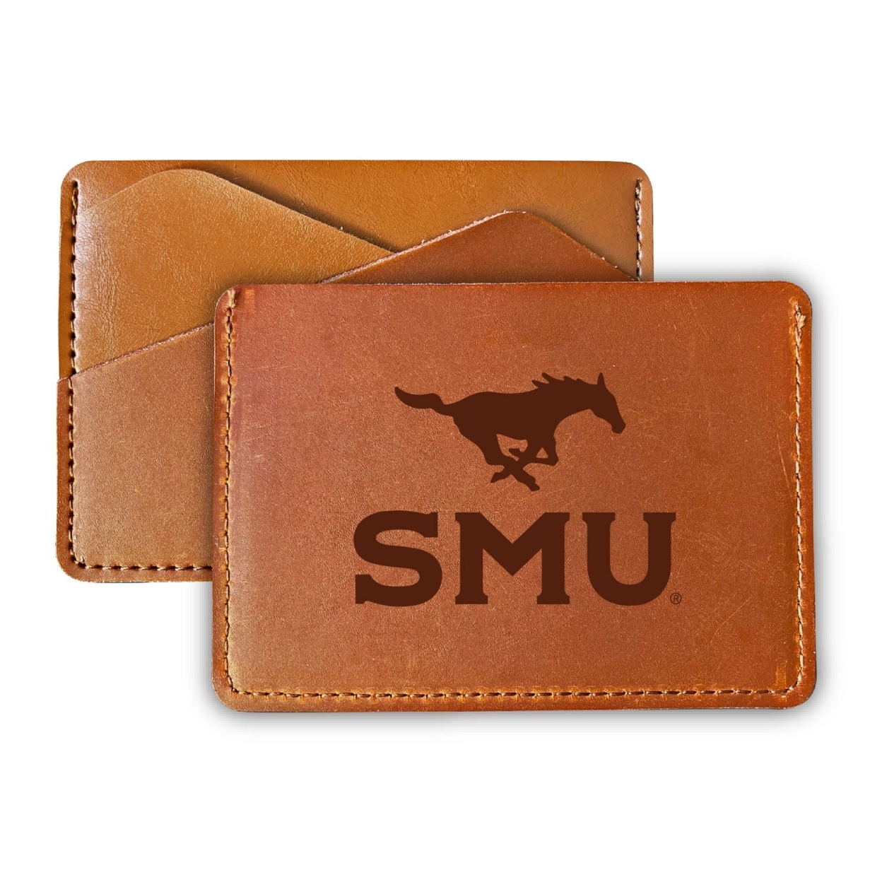 Southern Methodist University College Leather Card Holder Wallet