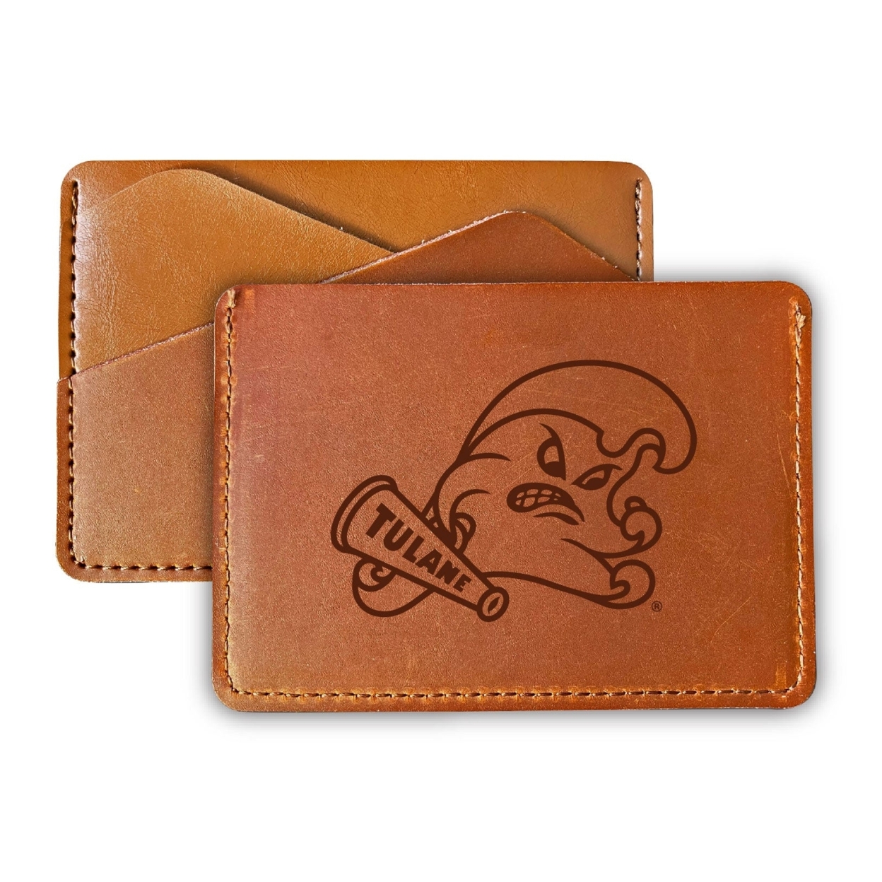 Tulane University Green Wave College Leather Card Holder Wallet