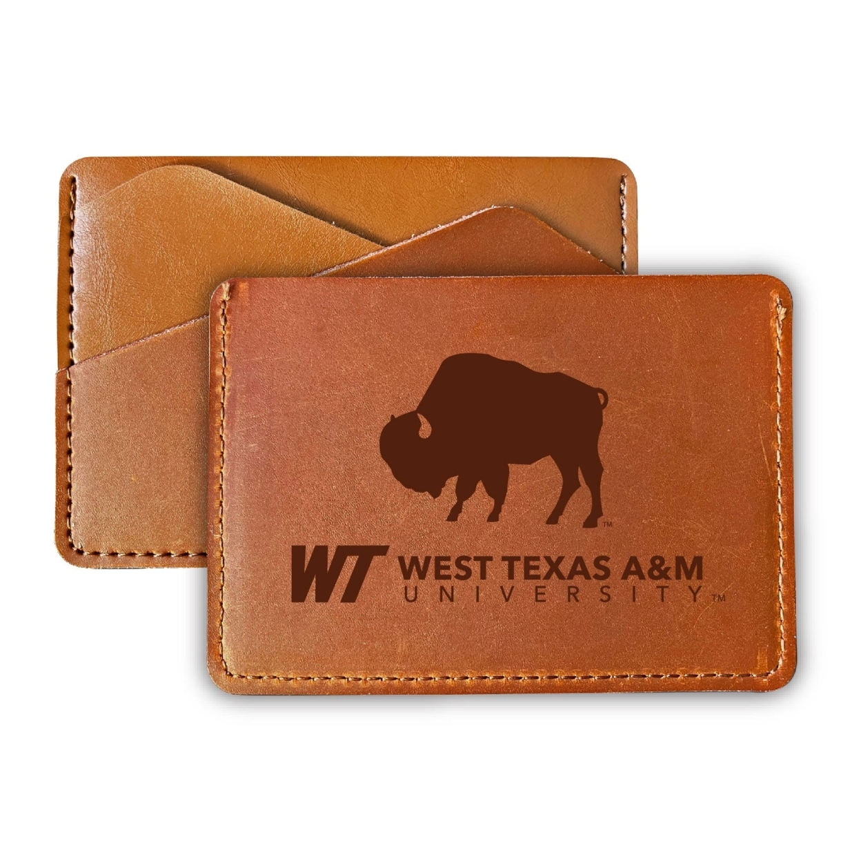 West Texas A&M Buffaloes College Leather Card Holder Wallet