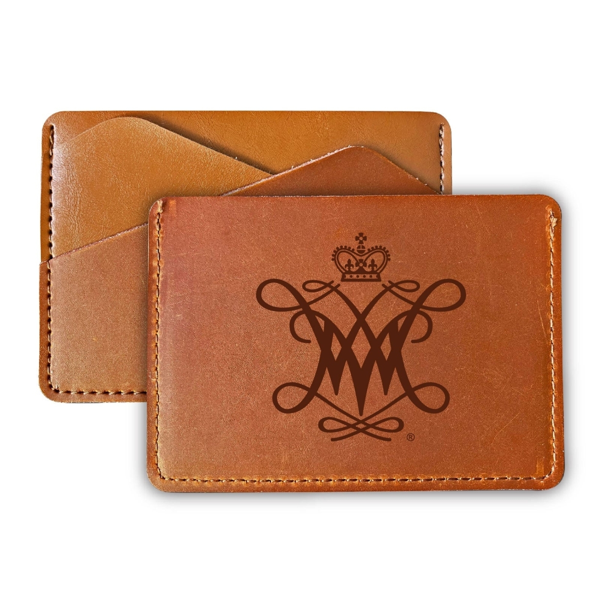William And Mary College Leather Card Holder Wallet
