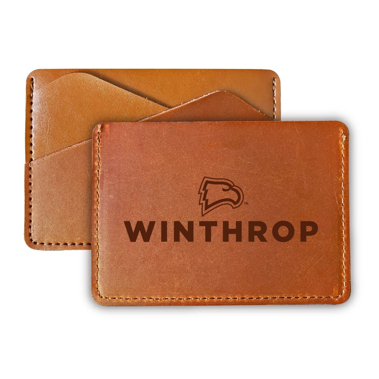 Winthrop University College Leather Card Holder Wallet