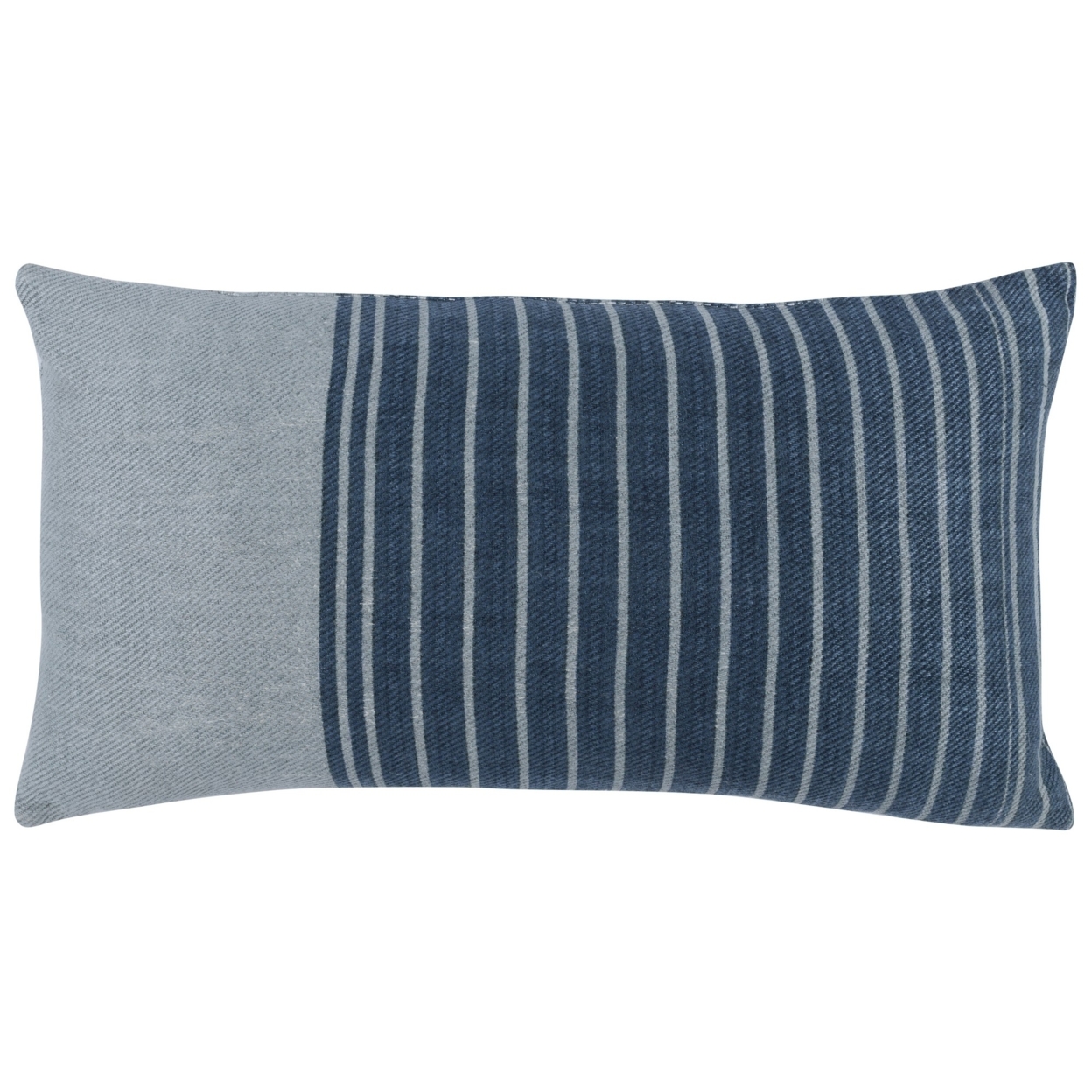 14 X 26 Linen Twill Accent Throw Pillow, Hand Printed Stripe Design, Gray, Saltoro Sherpi