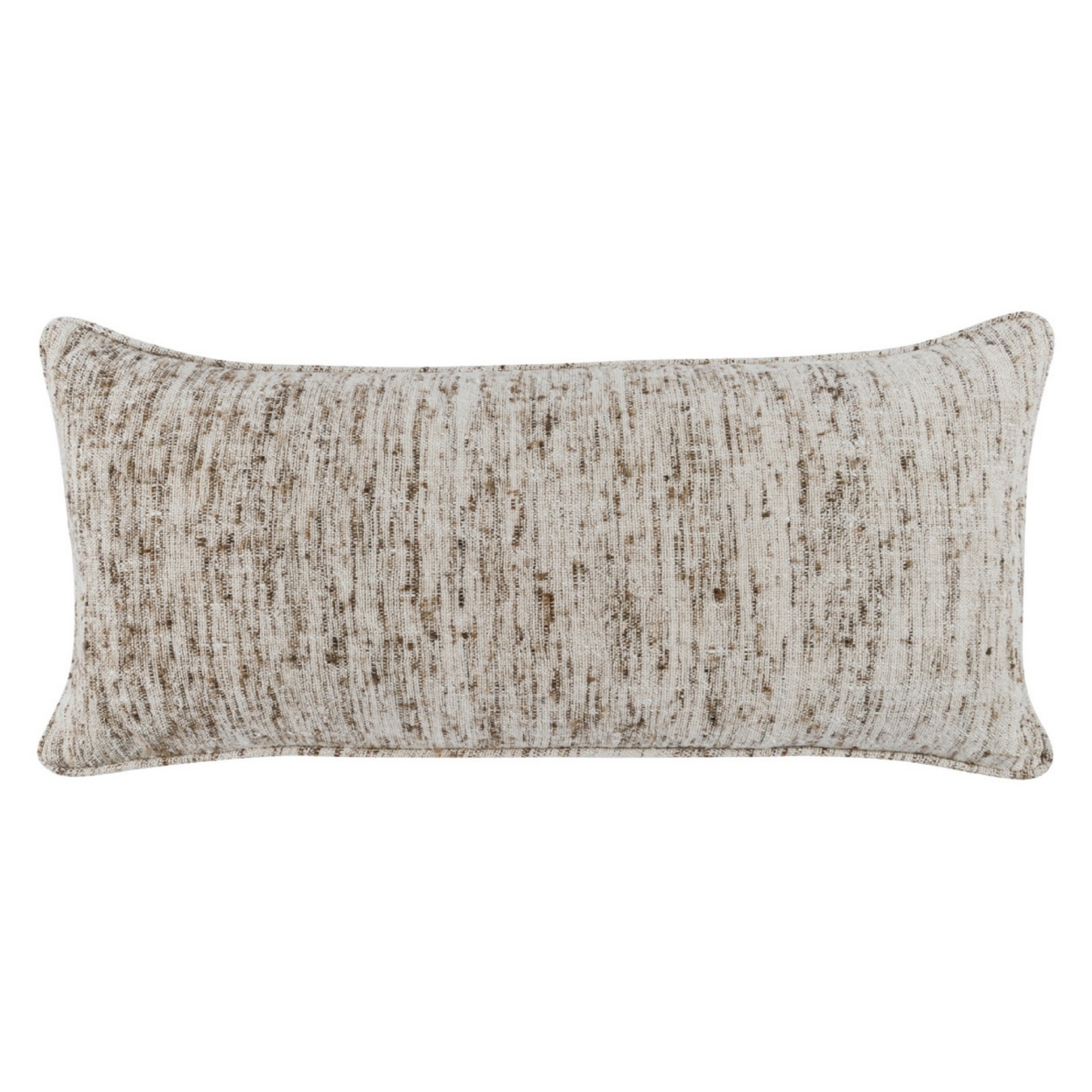 16 X 36 Accent Lumbar Throw Pillow, High Low Texture, Woven Fabric, Ivory, Saltoro Sherpi