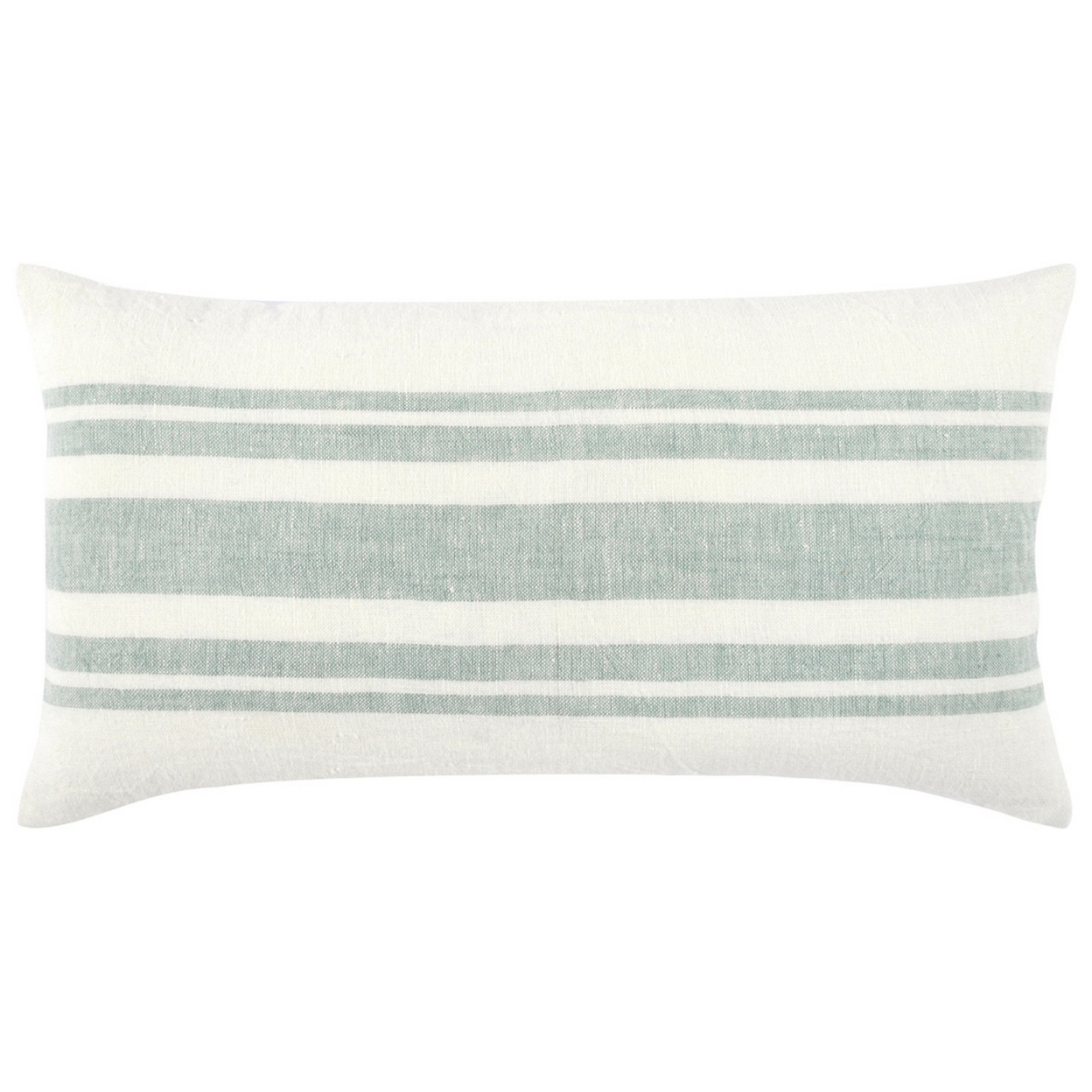 14 X 26 Accent Lumbar Throw Pillow, Stripe Design, Eucalyptus, White, Green, Saltoro Sherpi
