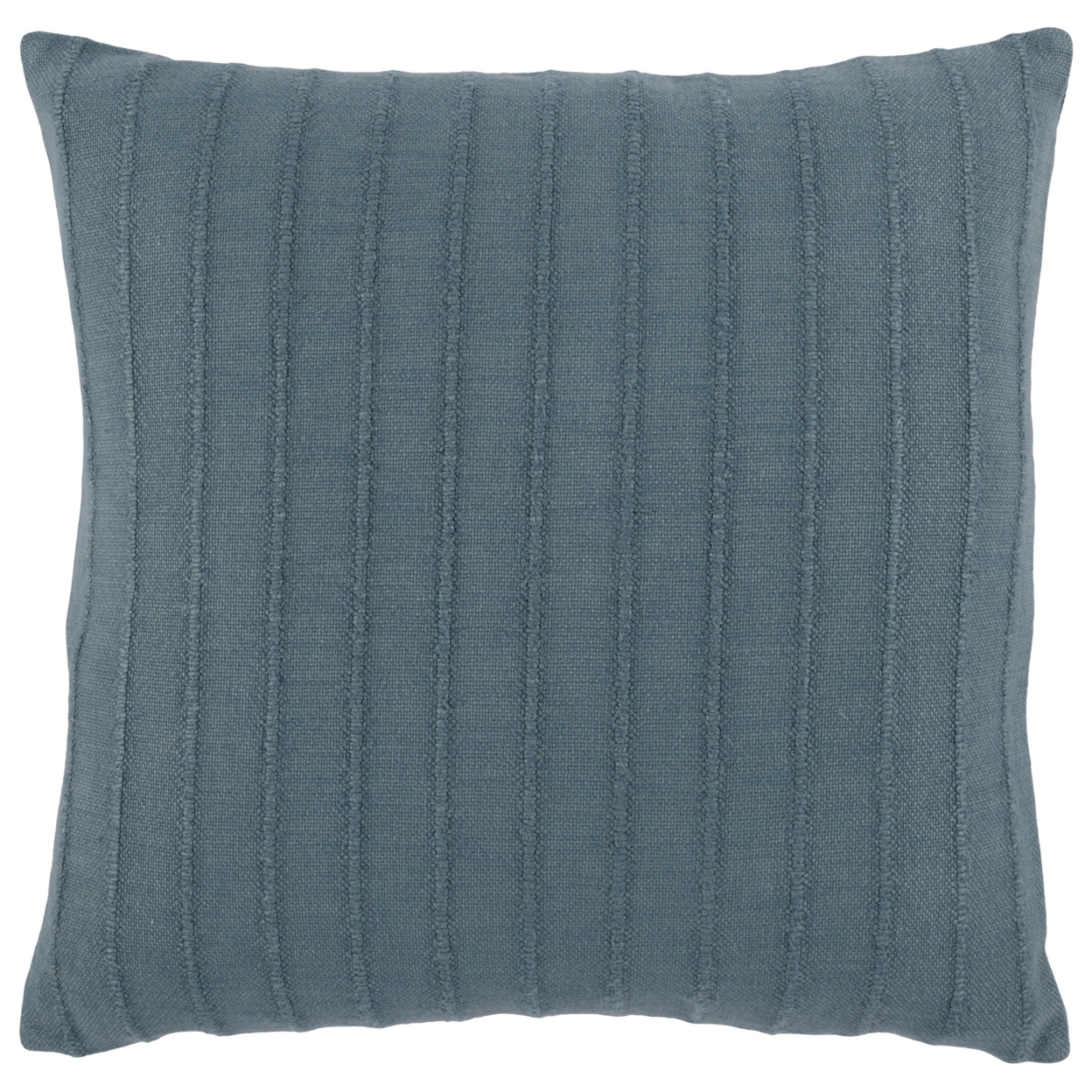 Kai 22 X 22 Throw Pillow, Woven Stripes, Cotton Viscose Blend, Light Blue, Saltoro Sherpi