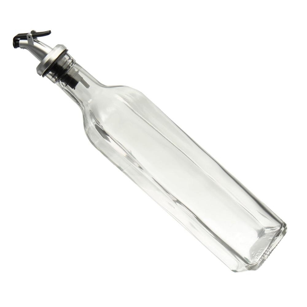 4Pcs 500Ml Glass Olive Oil Vinegar Dispenser Bottle Condiment Pourer Kitchen Storage - Set of 4 Dispensers-Pack of 1