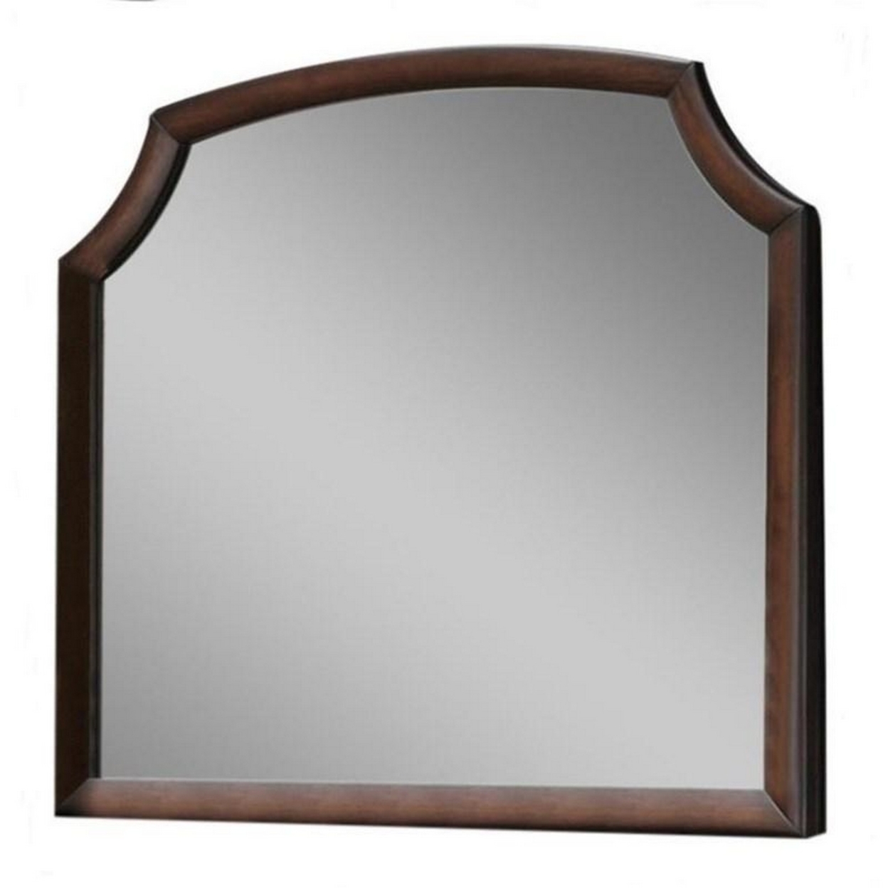 Transitional Style Wooden Wall Mirror With Beveled Edges, Espresso- Saltoro Sherpi