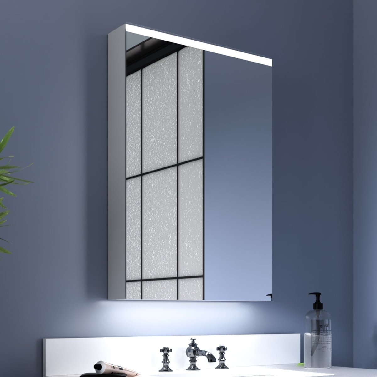 ExBrite 20''x 30'' inch LED Bathroom Led Light Medicine Cabinet with Mirrors Aluminum - Right Open