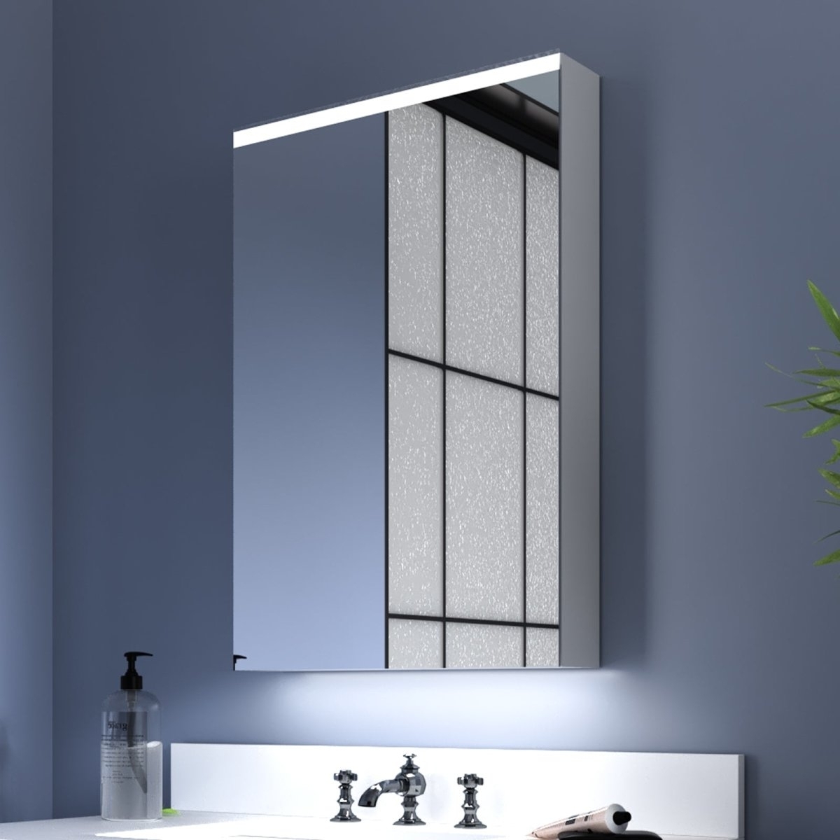 ExBrite 20''x 30'' inch LED Bathroom Led Light Medicine Cabinet with Mirrors Aluminum - Left Open