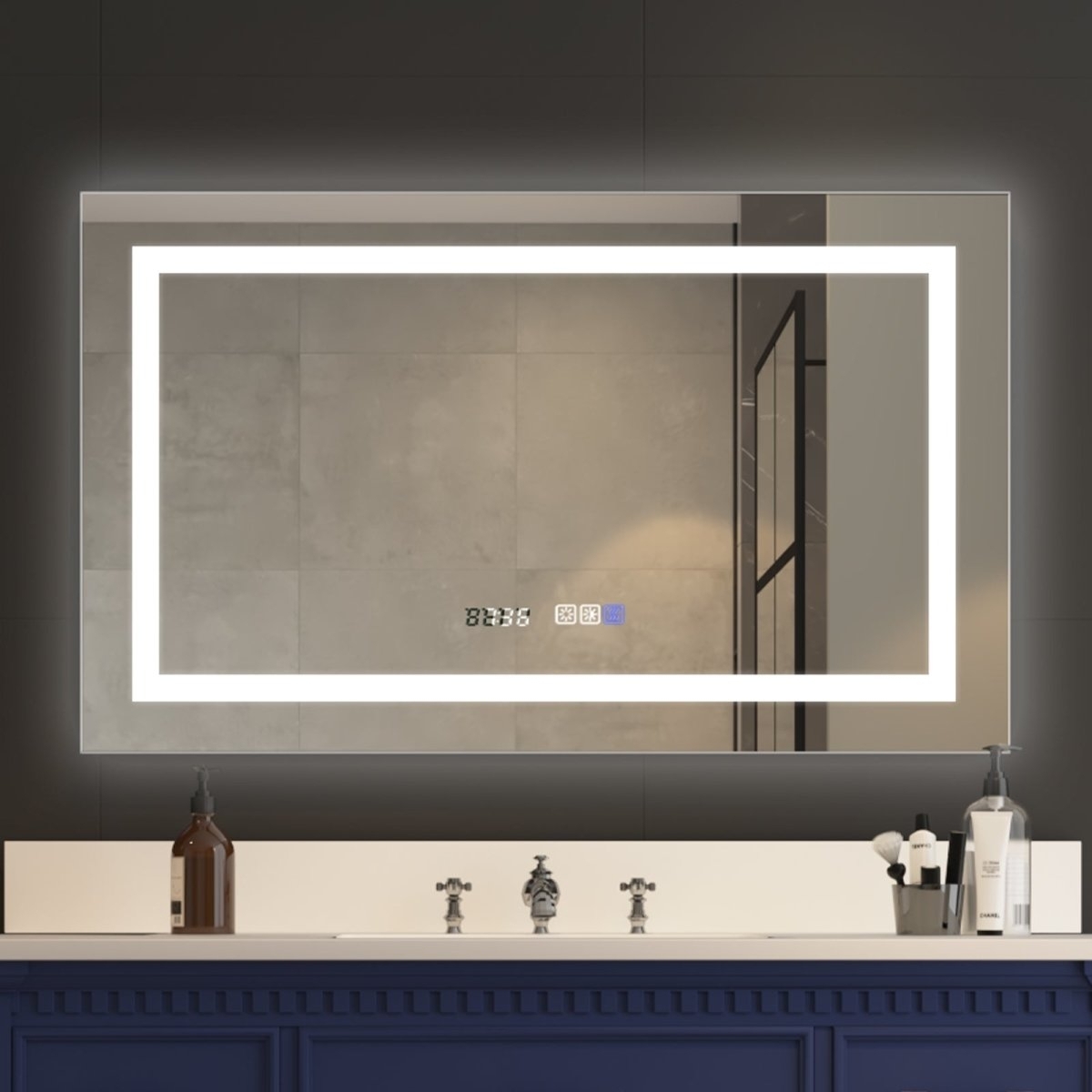 Ascend-M2 40 W X 24 H Illuminated Led Bathroom Mirror For Makeup Vanity Room Back ,Front Light - Front Light