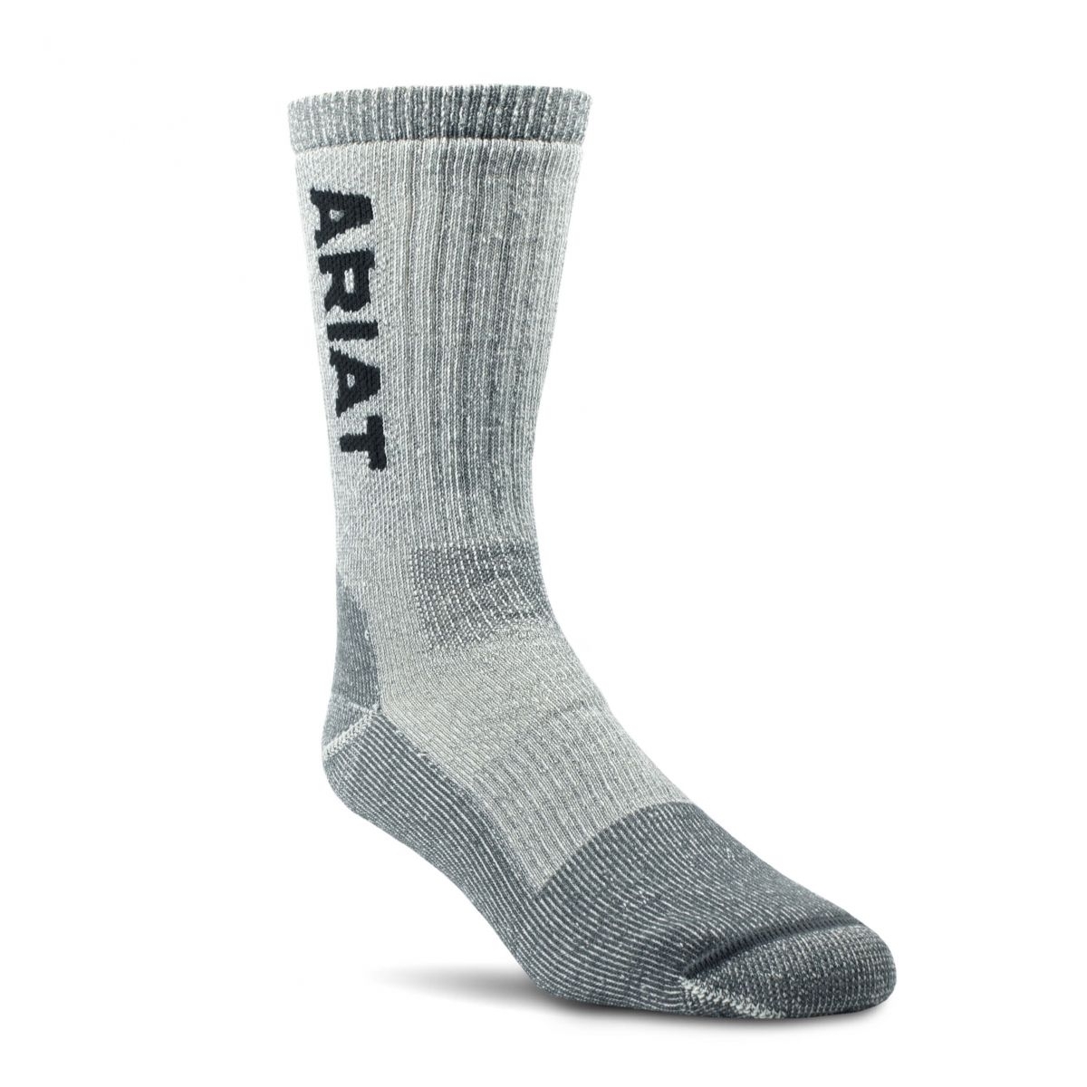 ARIAT Unisex Midweight Merino Wool Blend Steel Toe Work Socks Grey - AR2187-050 Grey - Grey, Medium