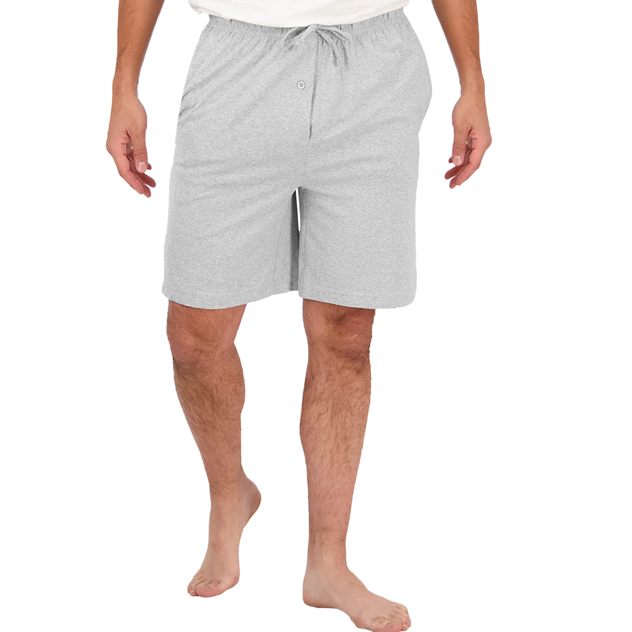 Men's Soft Solid Elastic Waistband Sleep Lounge Pajama Shorts - L