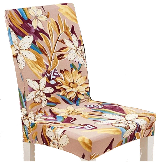 Chair Sofa Covers Stretchable Chair Covers Soft Chair Covers Flower Pattern Chair Protective Cover - Style 3, Six