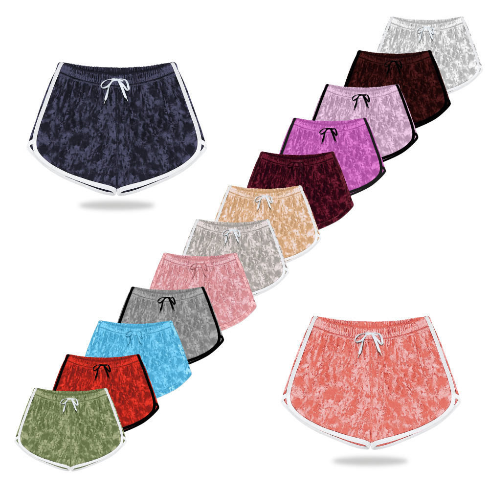 3-Pack: Ladies Soft Comfortable Solid Velour Velvet Shorts With Drawstring - Medium