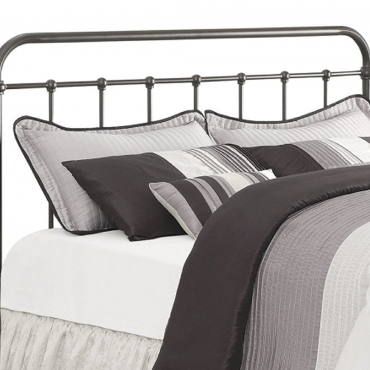 Metallic Full Size Bed, Dark Bronze- Saltoro Sherpi