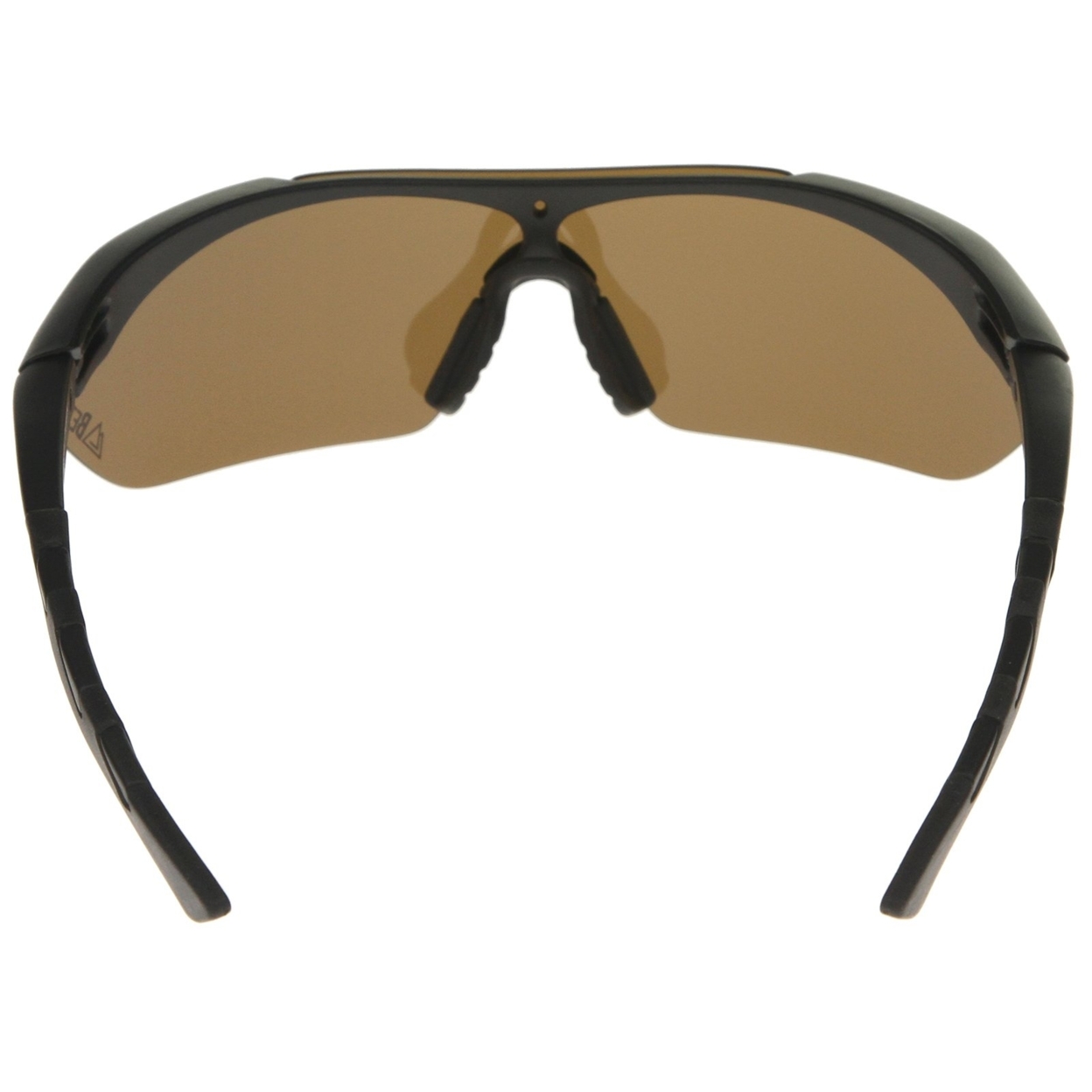 Nepal - Polarized Shatterproof Lens Half-Frame Sports Shield Sunglasses 80mm - Shiny Black / Smoke
