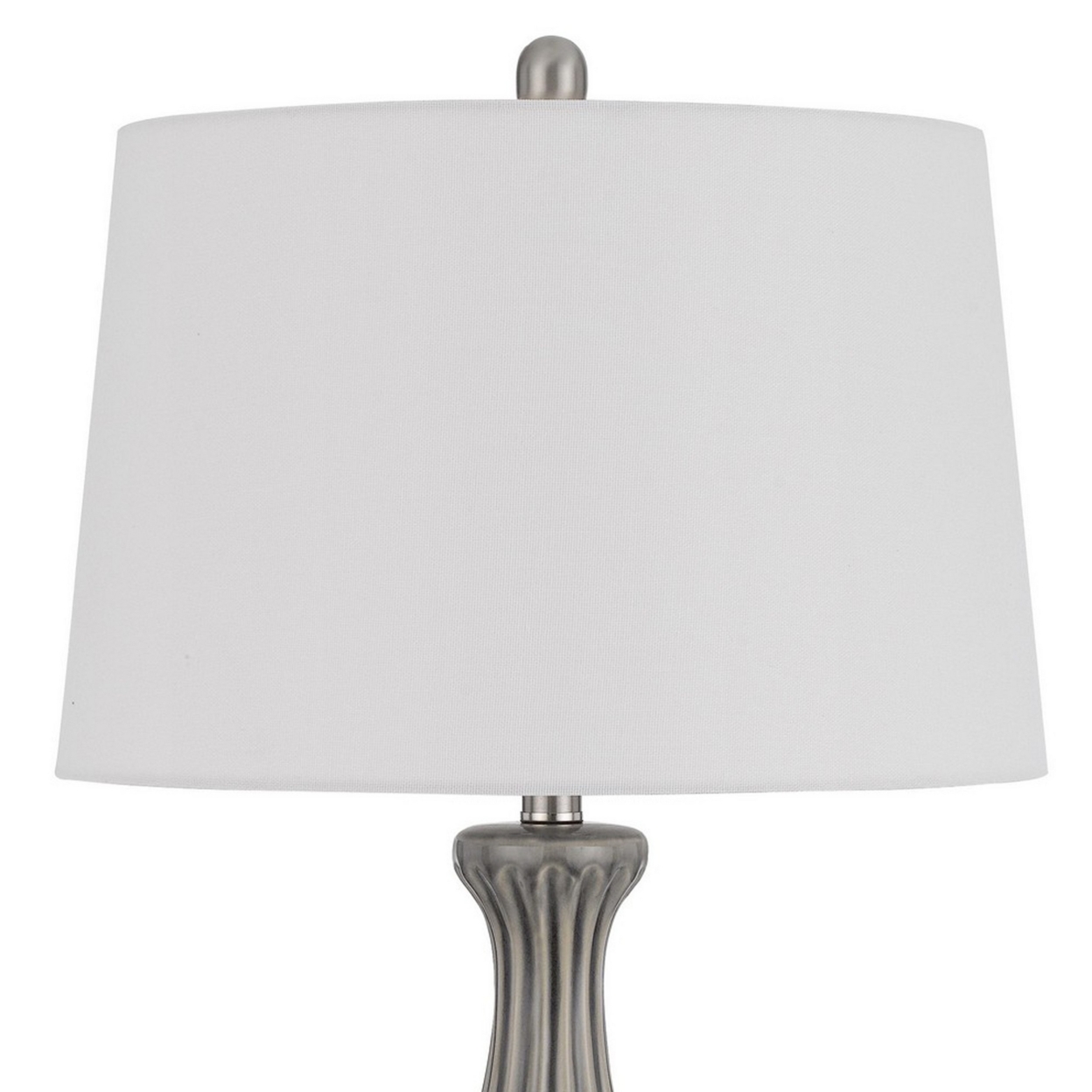 29 Inch Accent Table Lamp Set Of 2, Elegant Tapered Glass Base, Slate Gray- Saltoro Sherpi