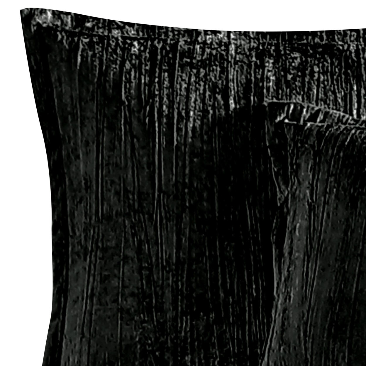 Jay 7 Piece King Comforter Set, Polyester Velvet, Deluxe Texture Black- Saltoro Sherpi