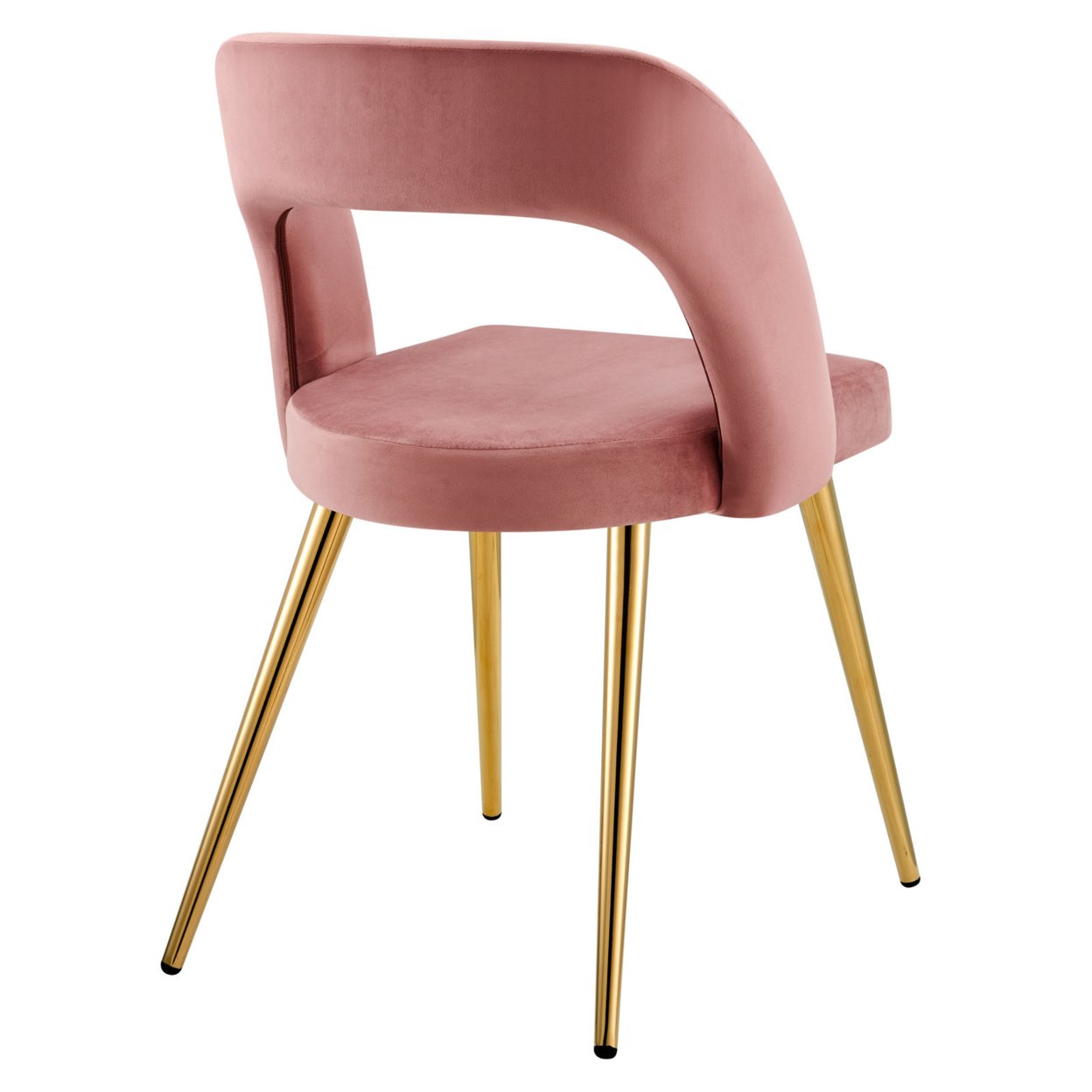 Marciano Performance Velvet Dining Chair, Gold Dusty Rose