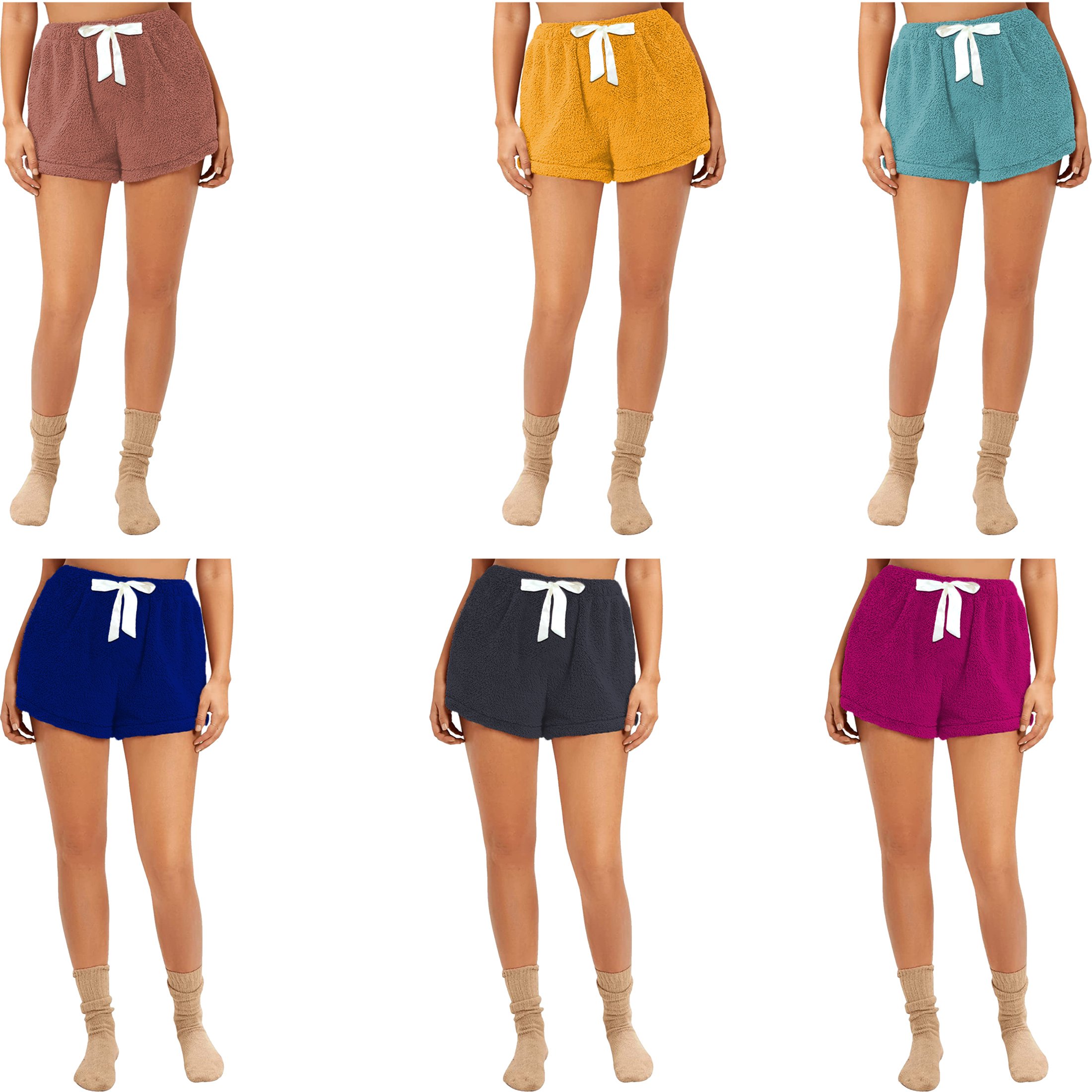 2-Pack: Women's Super Soft Micro Fleece Ultra Plush Pajama Shorts - Solid, Small