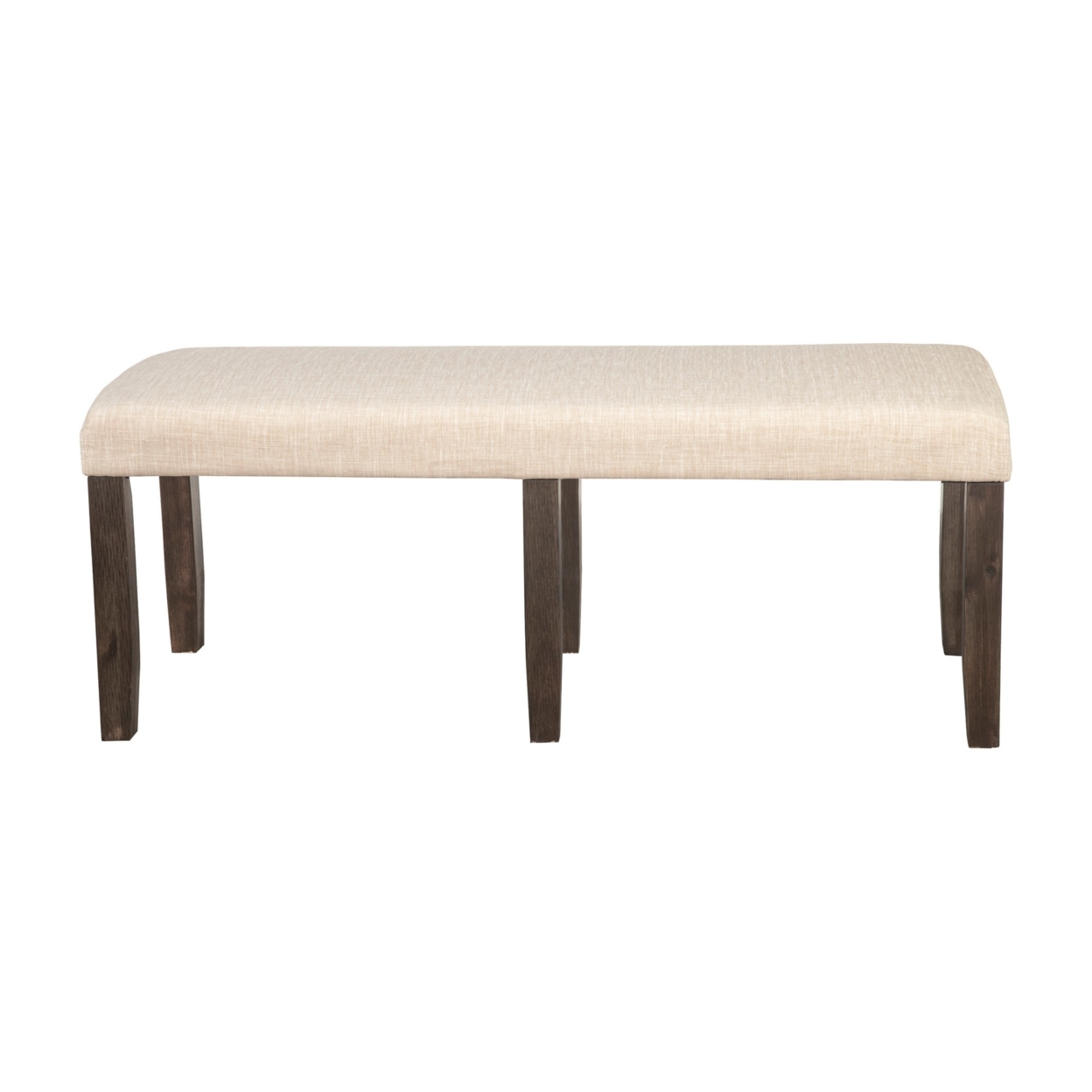 Brian 51 Inch Acacia Wood Dining Bench, Polyester Upholstery, Brown, Beige- Saltoro Sherpi