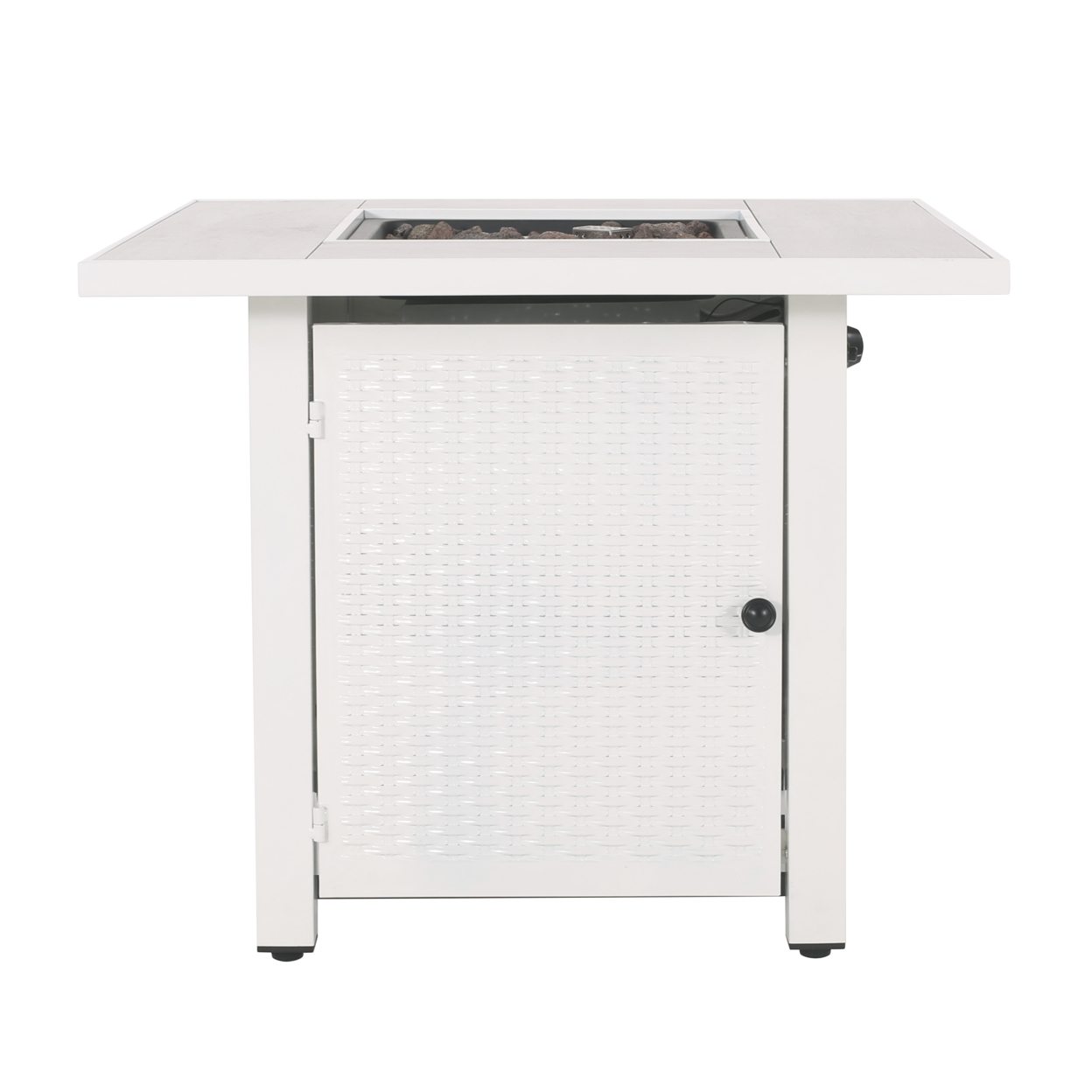 Larry Outdoor 40,000 BTU Iron Square Fire Pit - White/light Gray