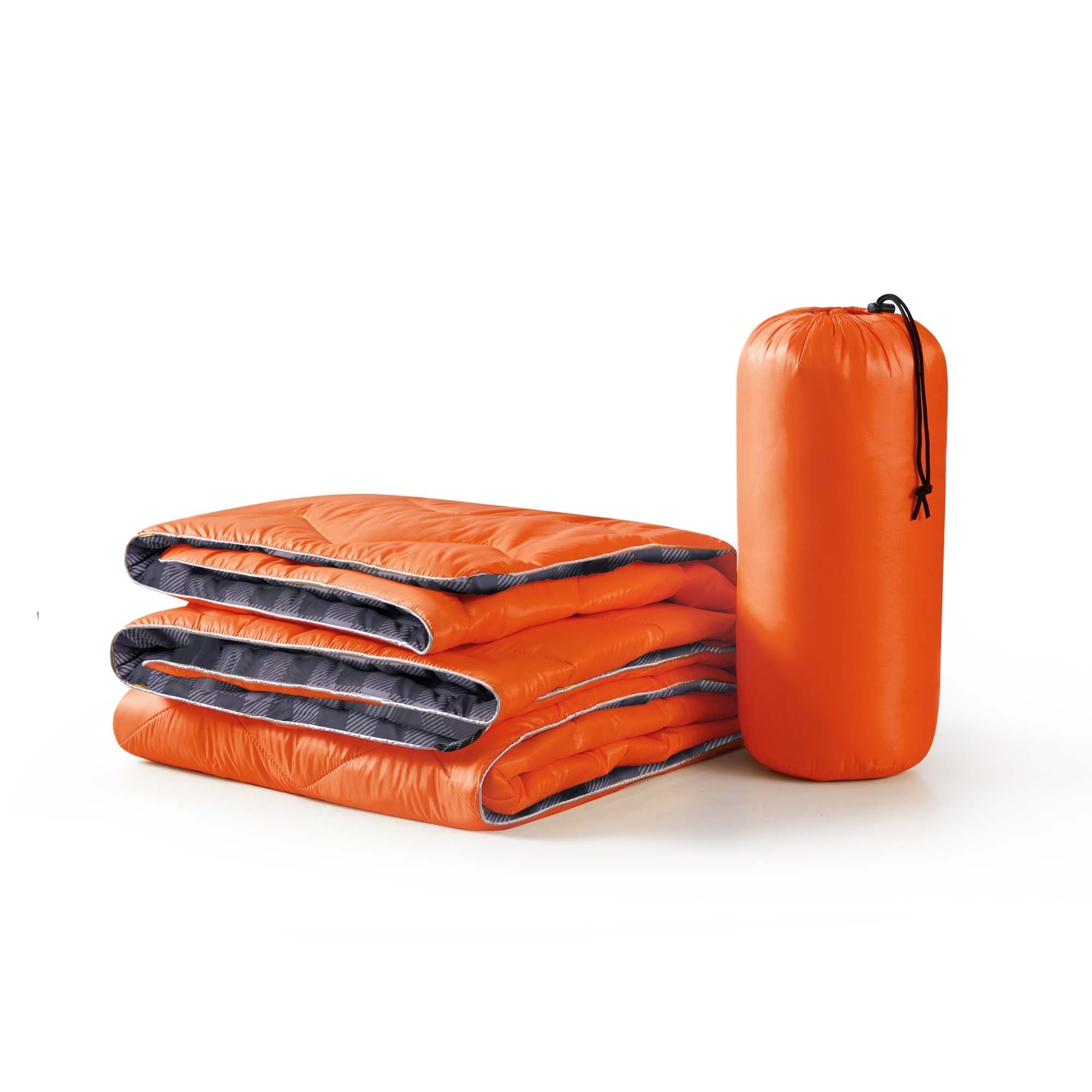 Waterproof Outdoor Blanket Packable for Camping, Hiking, Picnic and Travel - Orange, King