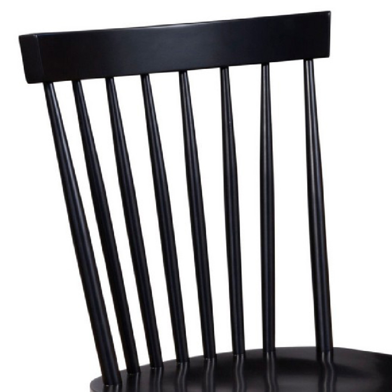 Ray 18 Inch Dining Side Chair, Rubberwood, Windsor Back, Set Of 2, Black- Saltoro Sherpi