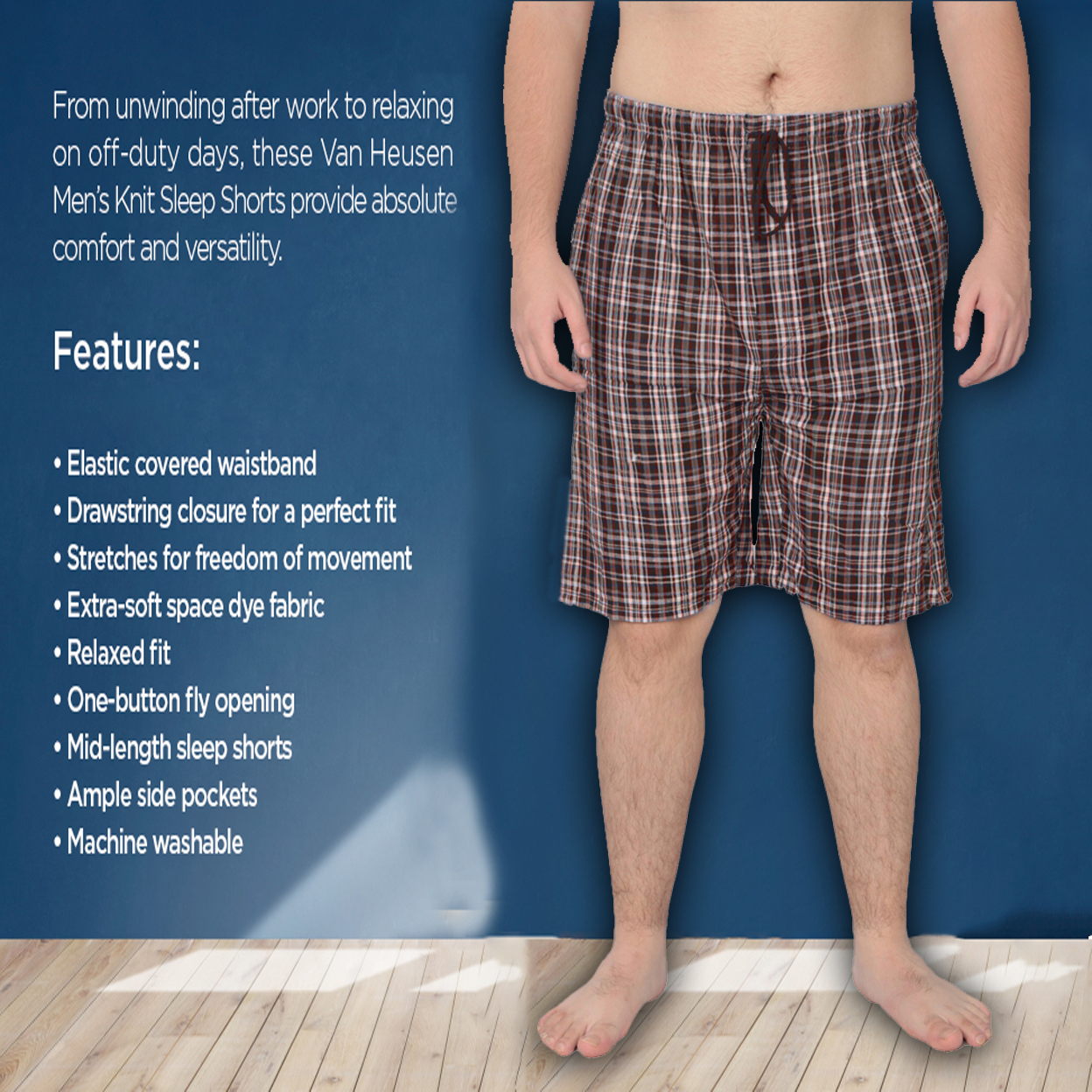 Multi-Pack: Men's Ultra-Soft Jersey Knit Sleep Lounge Pajama Shorts For Sleepwear - Plaid, 3 Pack, X-Large