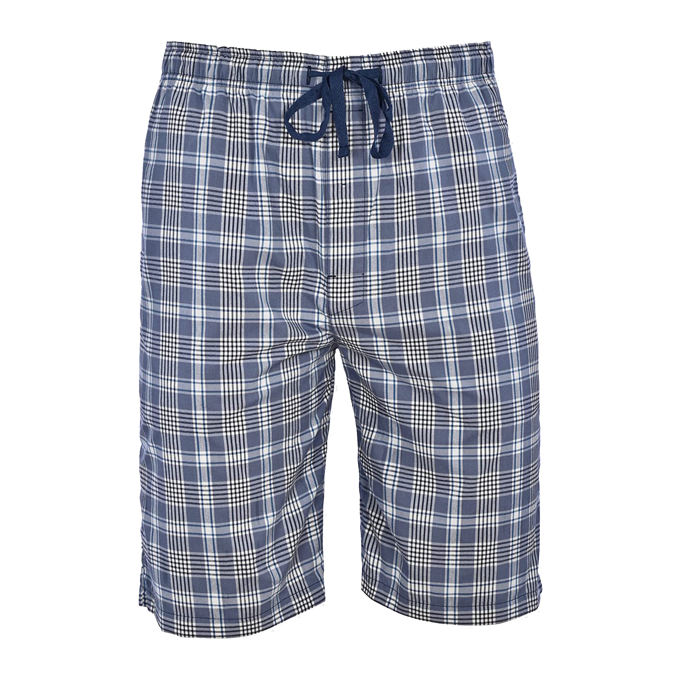 Multi-Pack: Men's Ultra-Soft Jersey Knit Sleep Lounge Pajama Shorts For Sleepwear - Plaid, 1 Pack, Medium