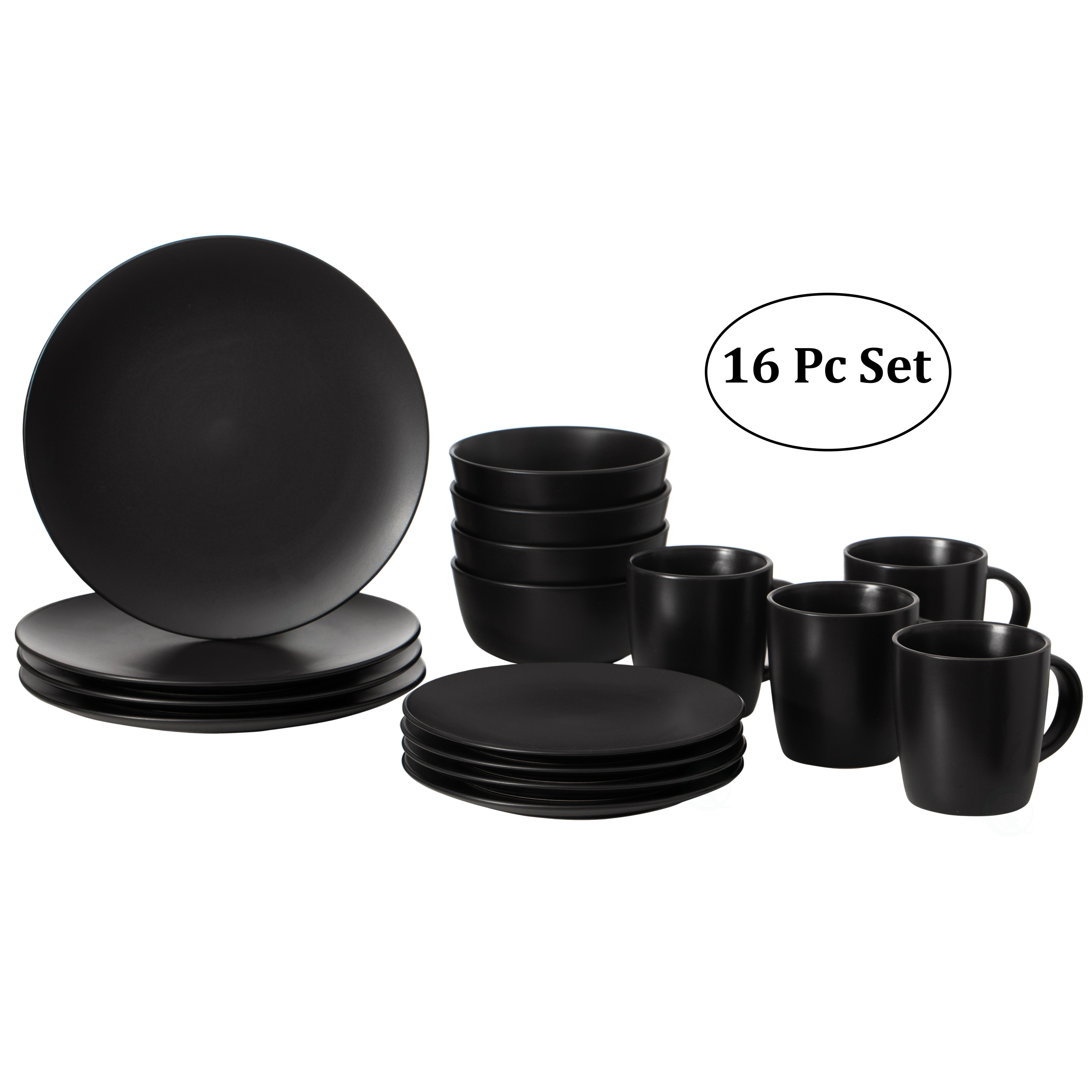 16 PC Dinnerware Dish Set for 4 Person Mugs, Salad and Dinner Plates and Bowls Sets, High Quality Dishes, Dishwasher and Microwave Safe