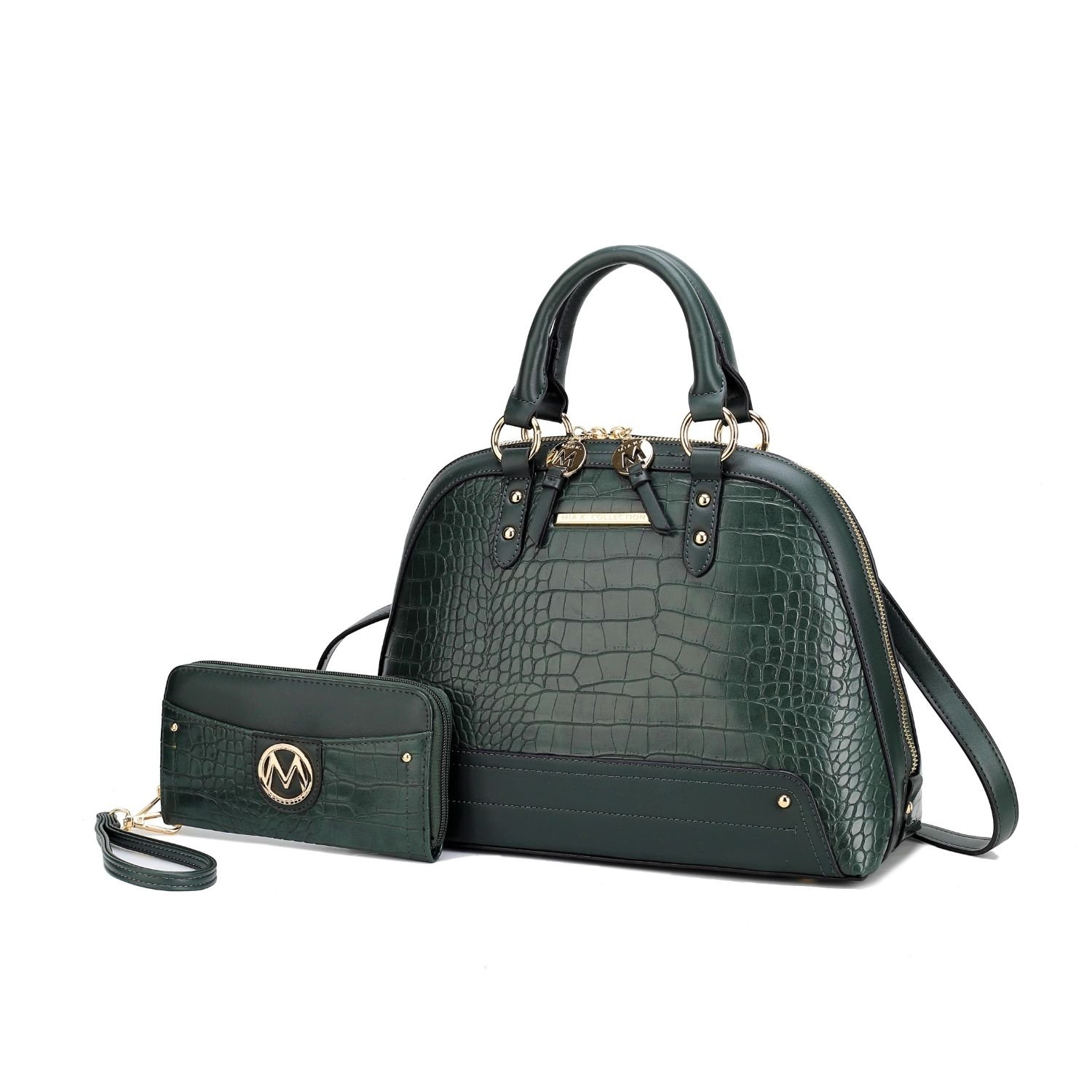 MKF Collection Nora Croco Satchel Handbag By Mia K. - Forest Green