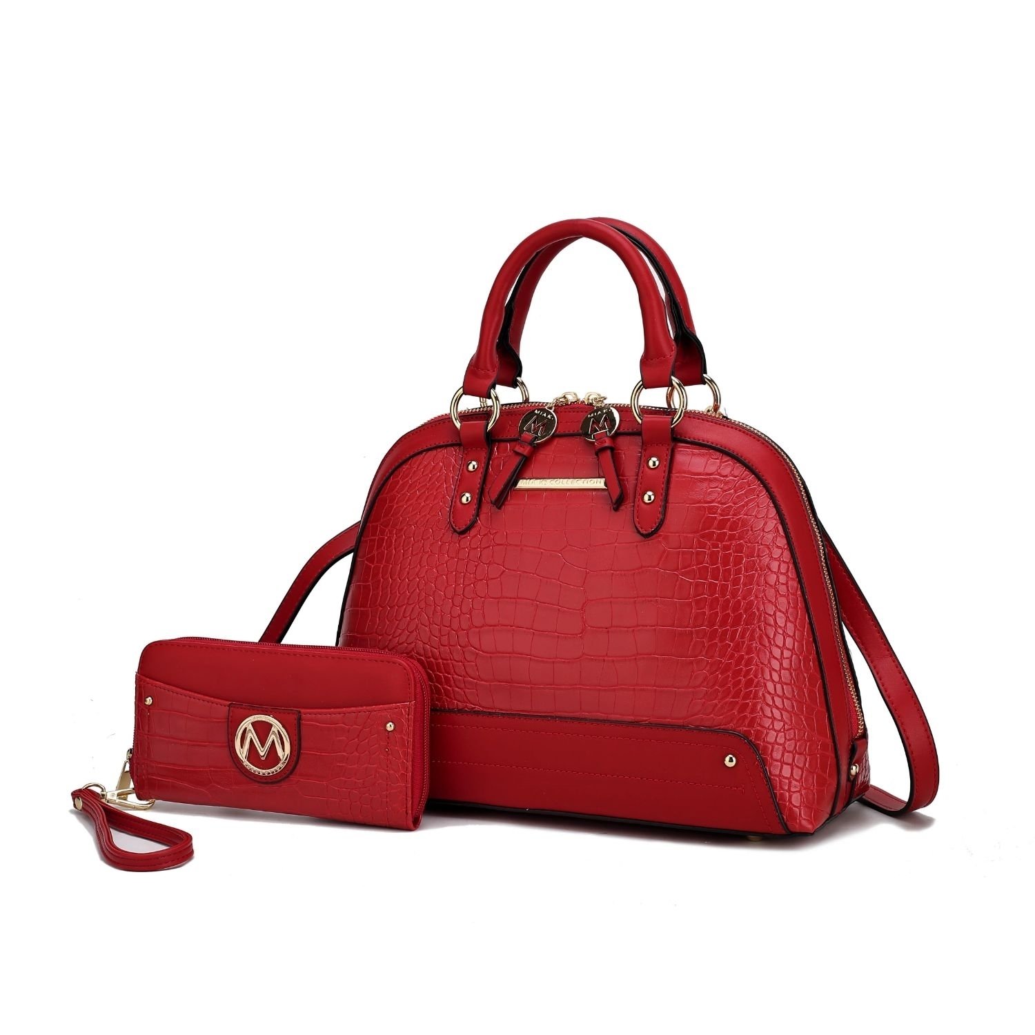 MKF Collection Nora Croco Satchel Handbag By Mia K. - Red
