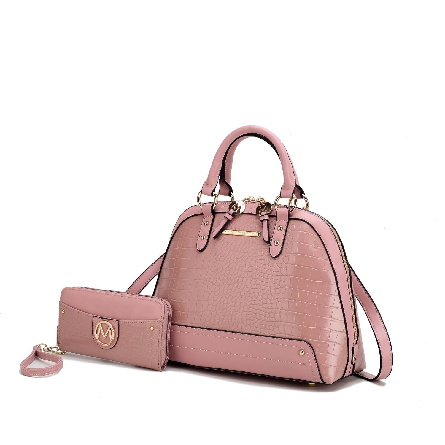 MKF Collection Nora Croco Satchel Handbag By Mia K. - Pink
