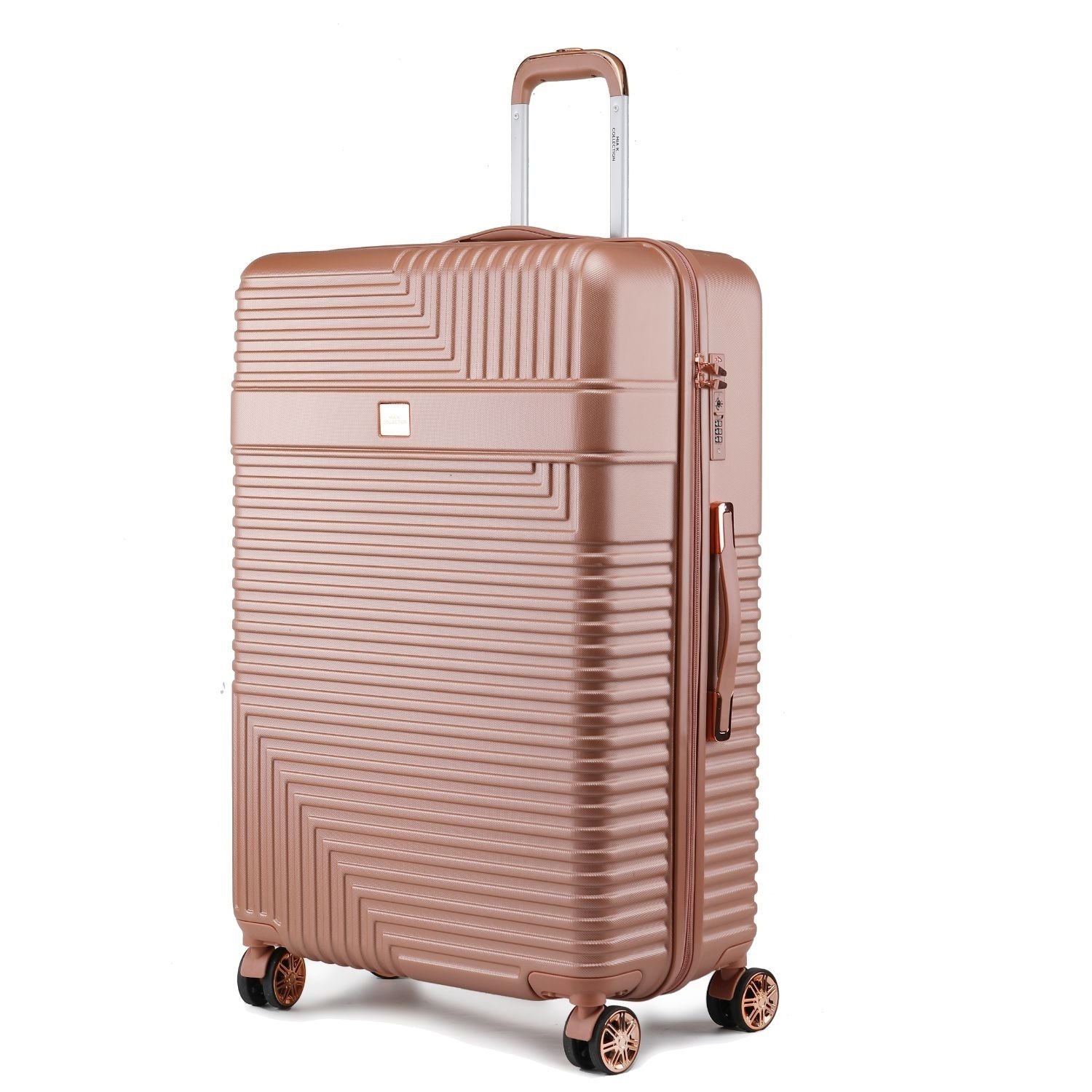 MKF Collection Mykonos Extra Large Check-in Spinner By Mia K. - Rose Gold