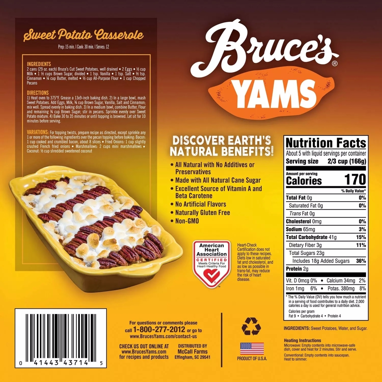 Bruce's Cut Yams, 29 Ounce (Pack Of 4)
