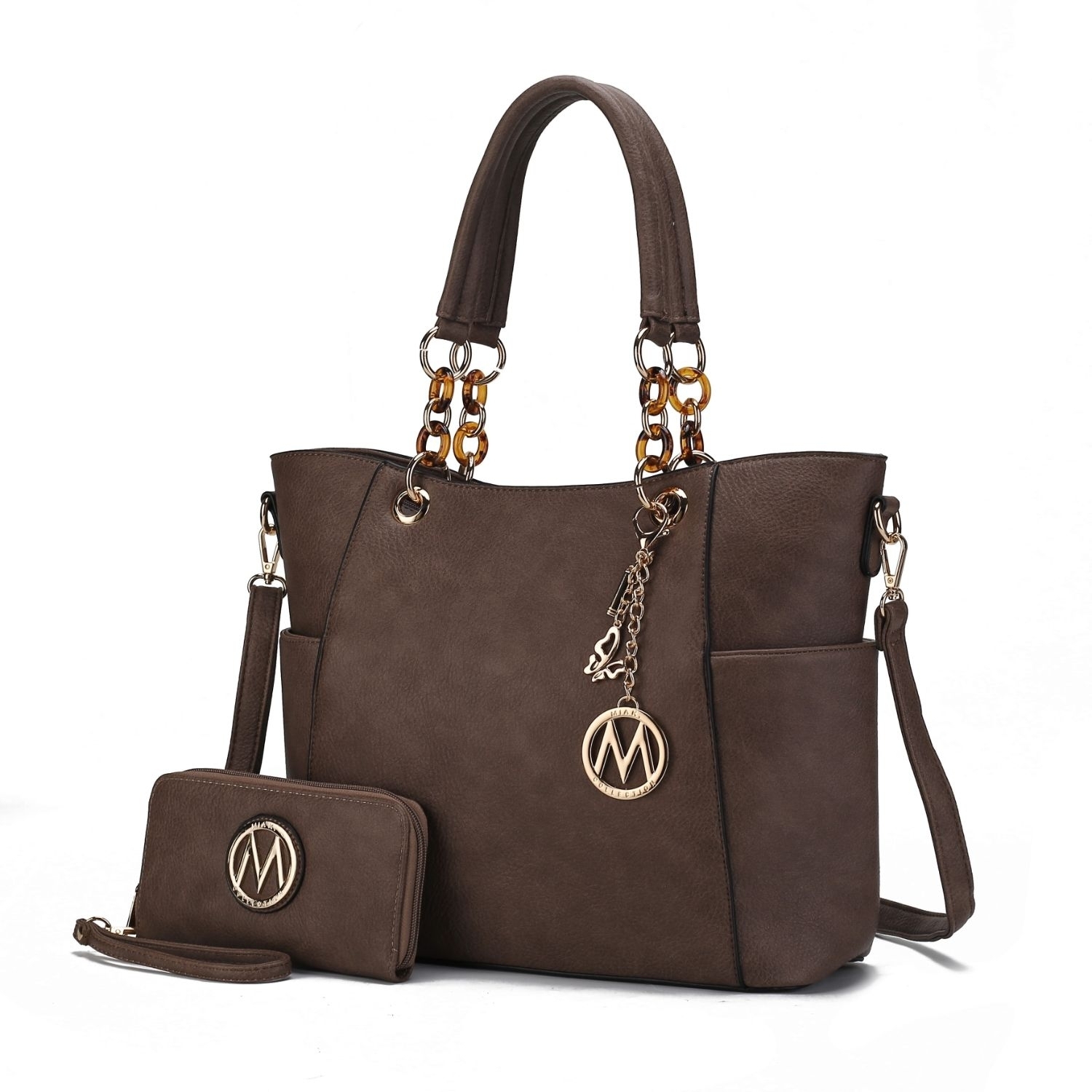 MKF Collection Bonita Vegan Leather Tote Handbag With Wallet By Mia K. - Khaki