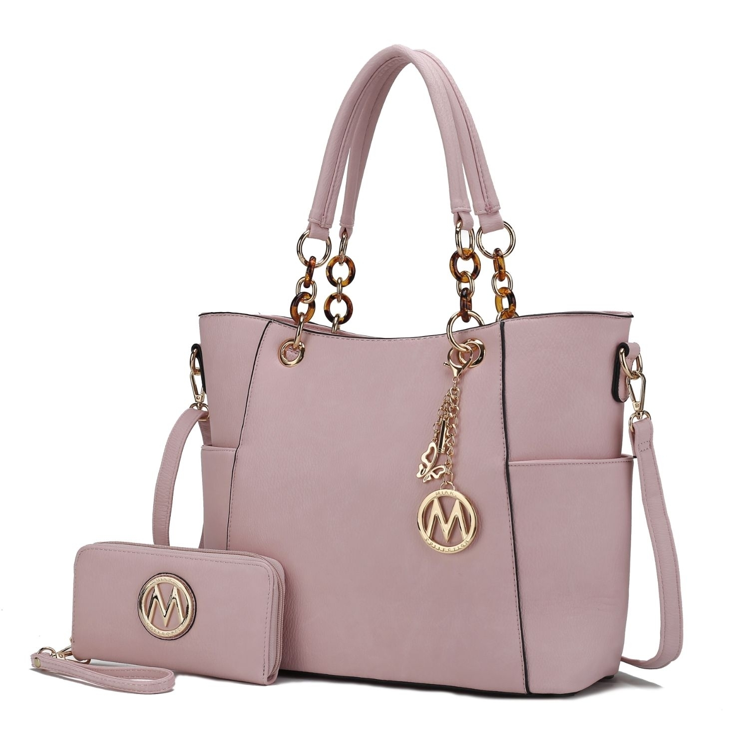 MKF Collection Bonita Vegan Leather Tote Handbag With Wallet By Mia K. - Pink