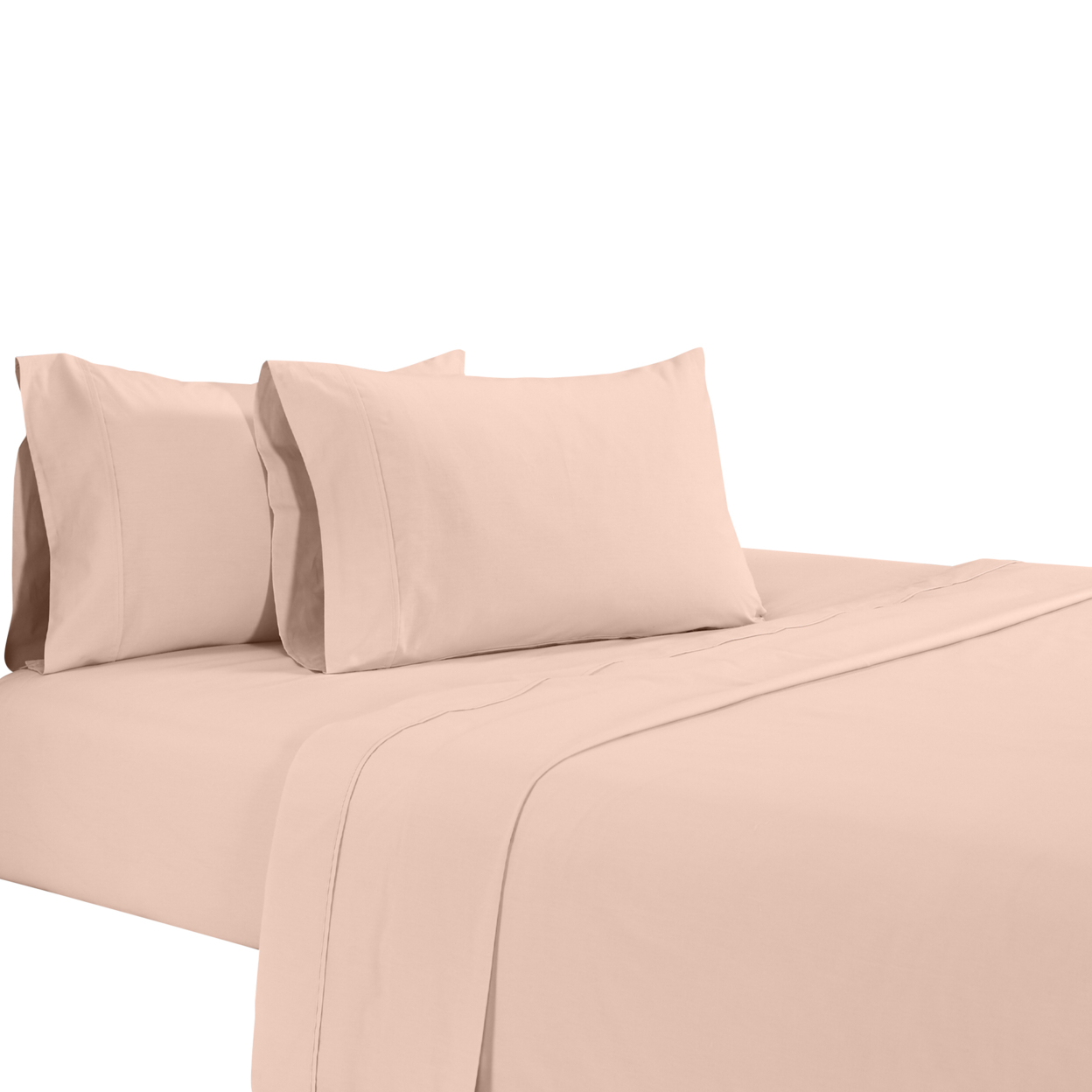 Matt 4 Piece California King Bed Sheet Set, Soft Organic Cotton, Rose Pink- Saltoro Sherpi