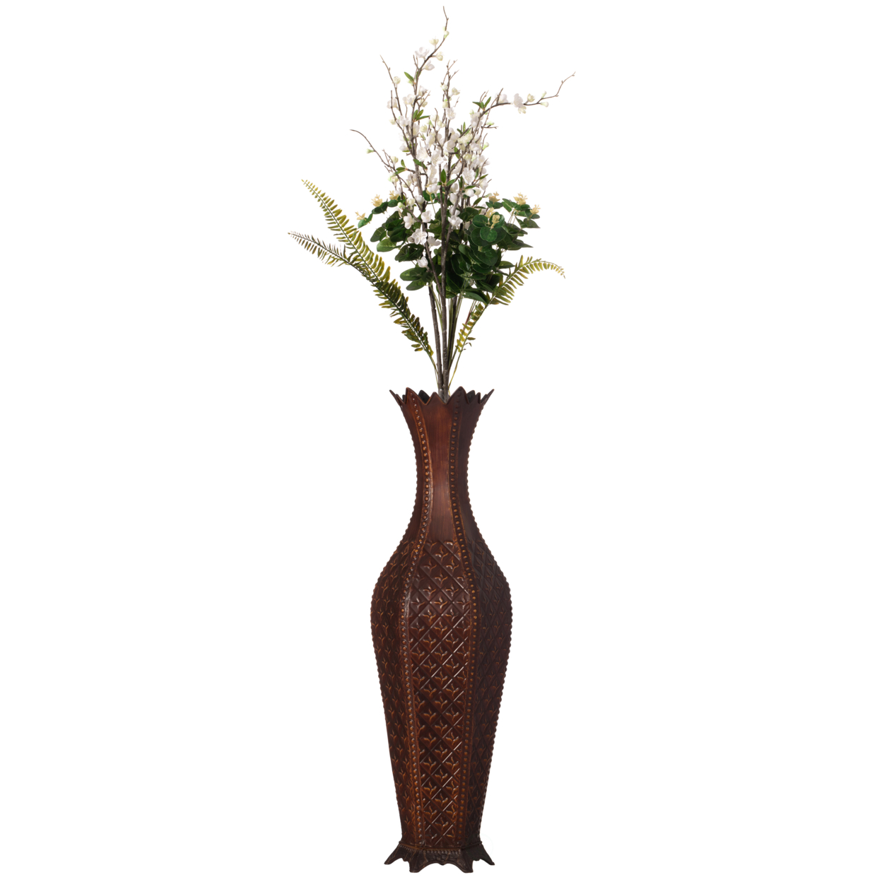 34 Brown Metal Floor Vase Centerpiece Home Decor For Dried And Artificial Flower For Living Room And Bedroom Decoration