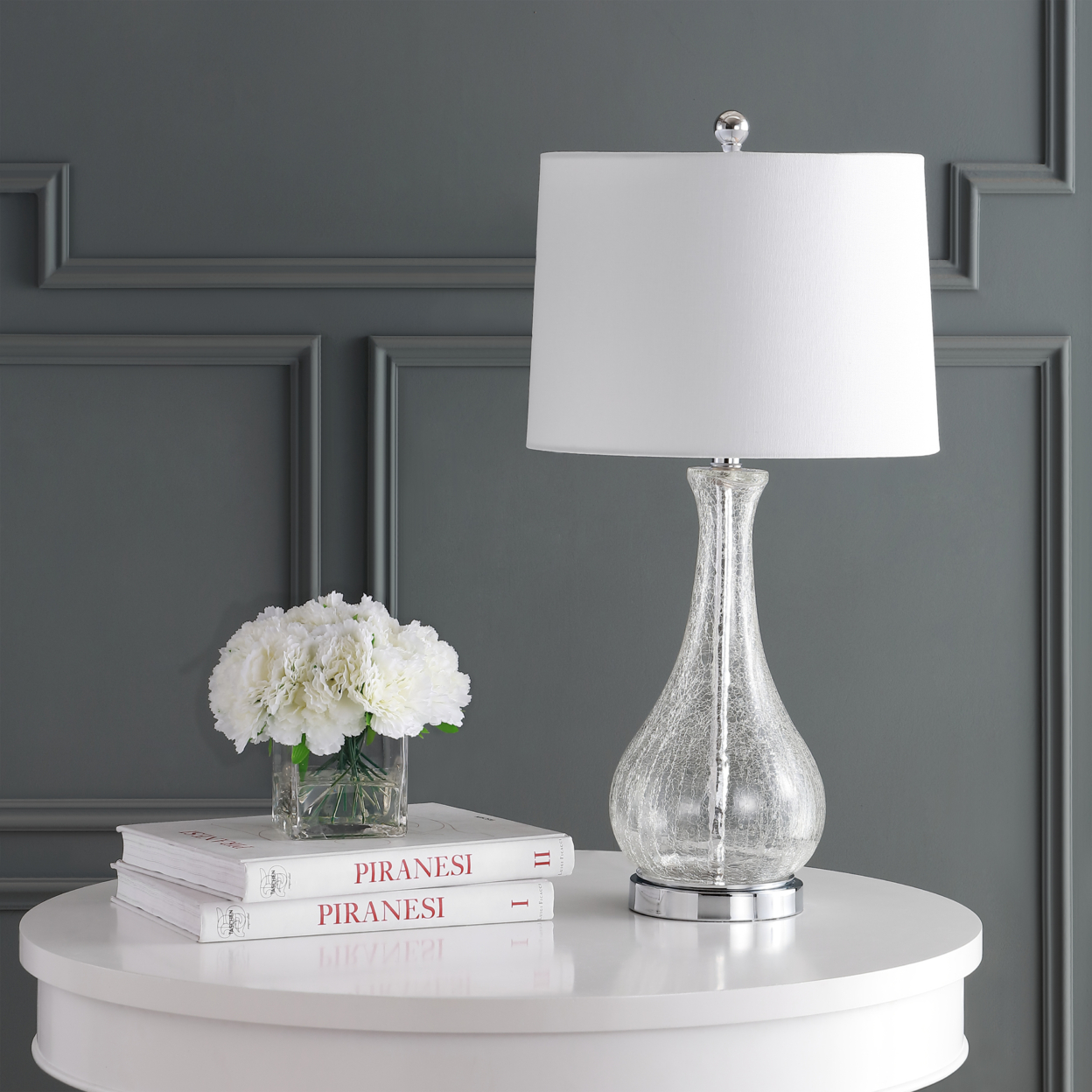 SAFAVIEH Finnley Table Lamp | Clear / Chrome |