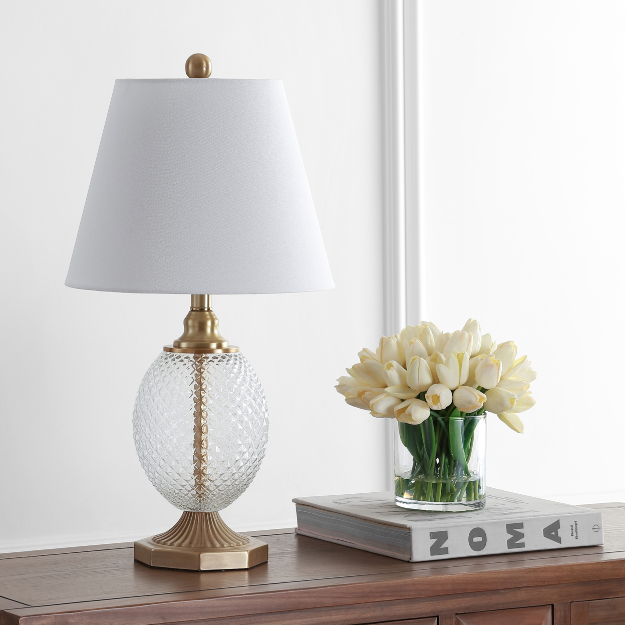 SAFAVIEH Kaiden Table Lamp , Brass / Clear ,