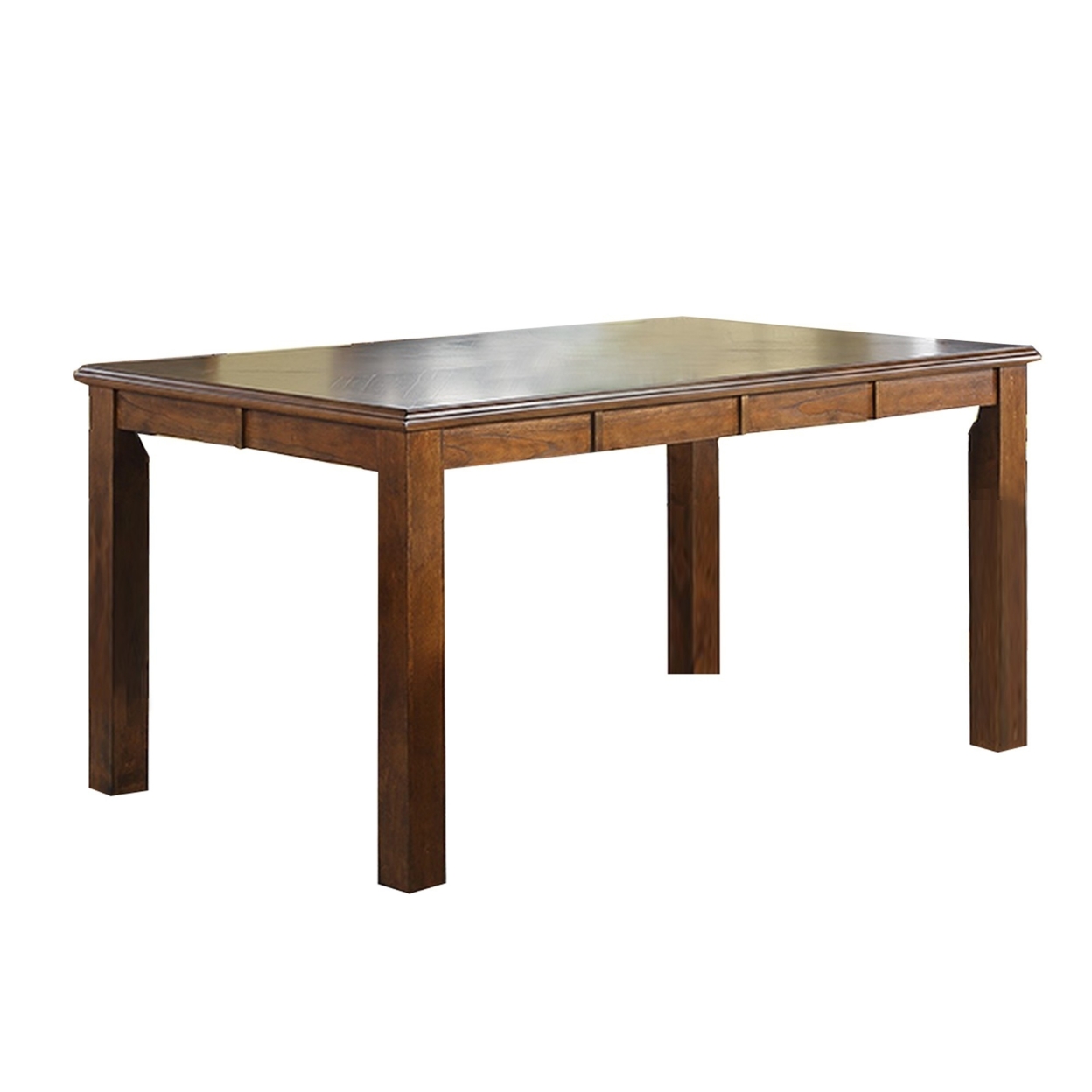 Ivy 60 Inch Modern Rectangular Dining Table, Rubberwood Frame, Warm Brown- Saltoro Sherpi