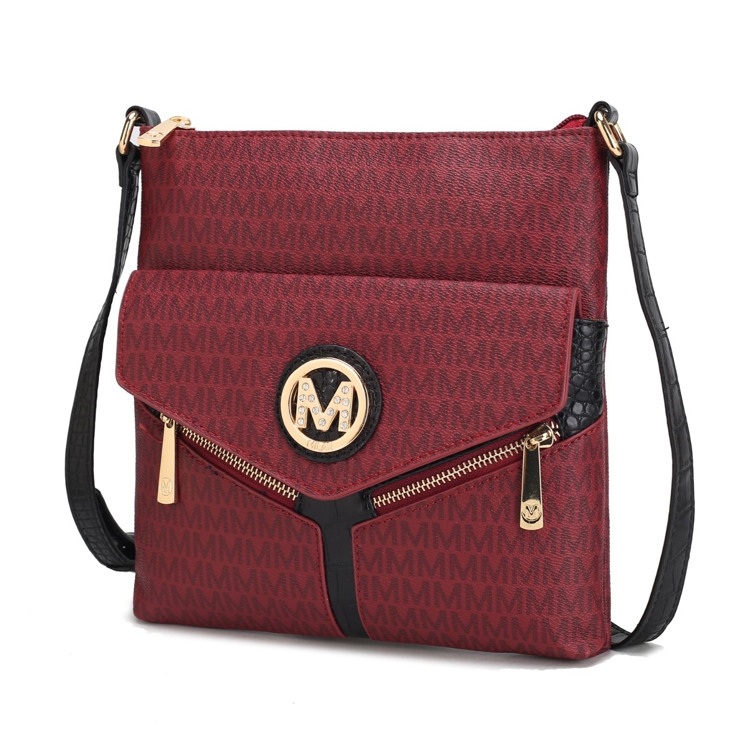 MKF Collection Cecilia Crossbody Handbag By Mia K - Burgundy