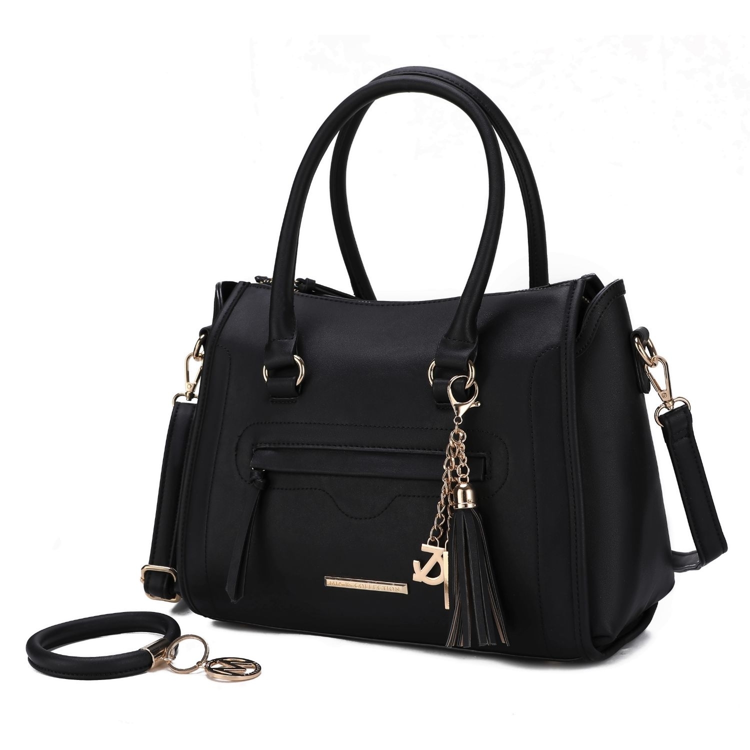 MKF Collection Valeria Satchel Handbag With Keyring By Mia K. - Olive