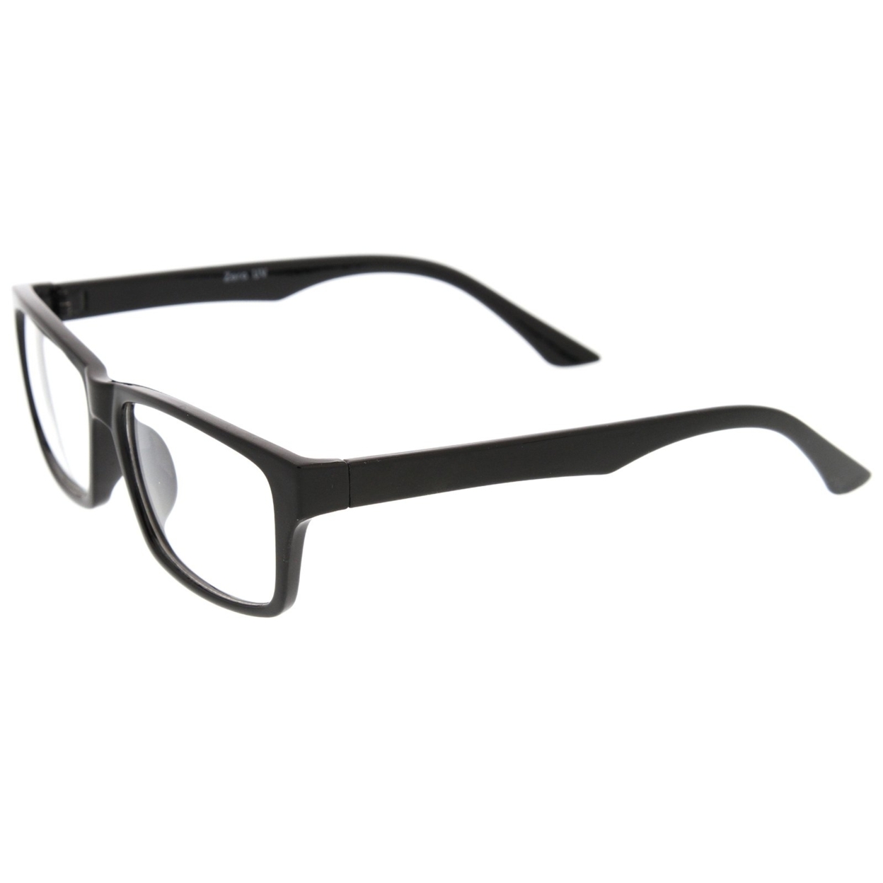 Modern Horn Rimmed Clear Lens Rectangle Eyeglasses 52mm - Shiny Tortoise / Clear