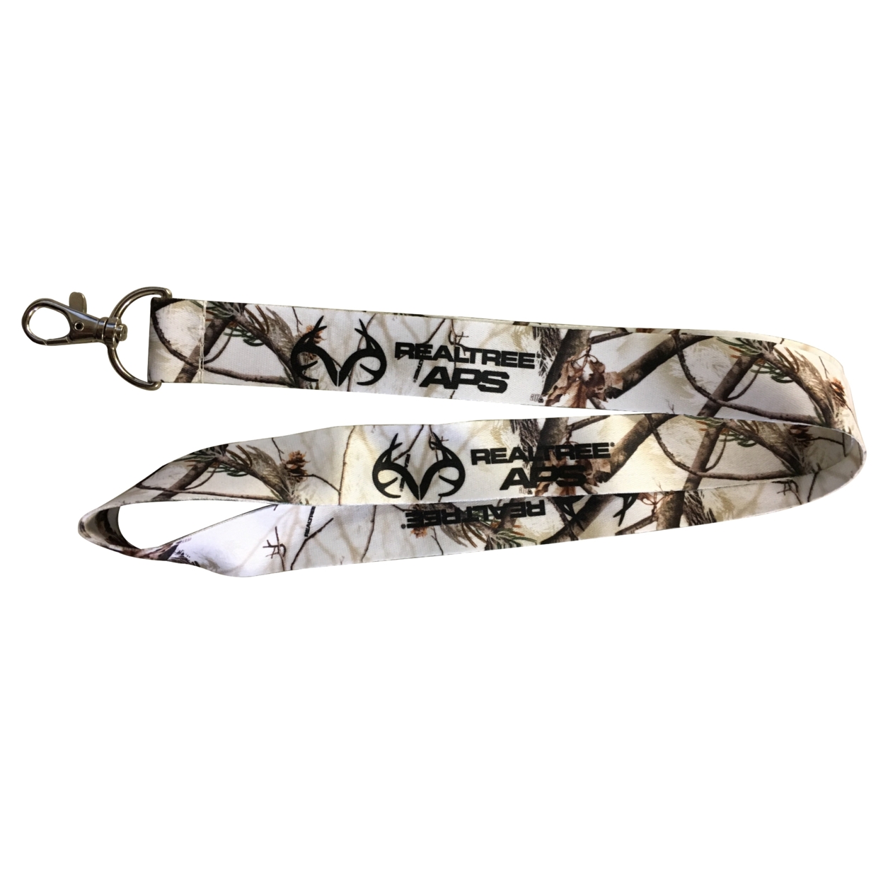 RealTree APS Snow Camo Pattern Lanyard Keychain With Clasp